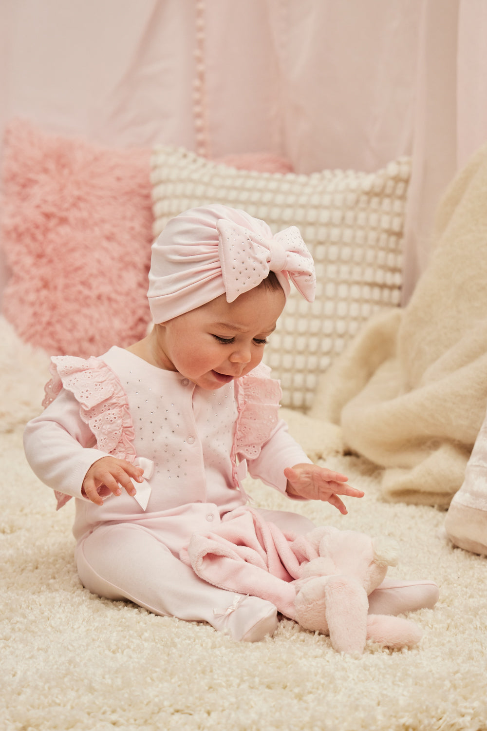 Pink Cotton Turban with Bow