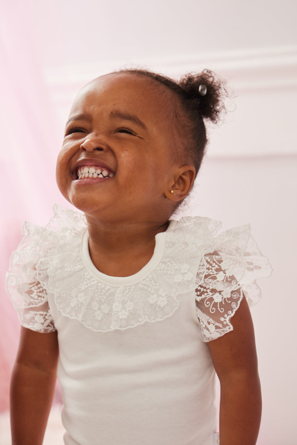 Ivory Bodysuit with Lace Trim