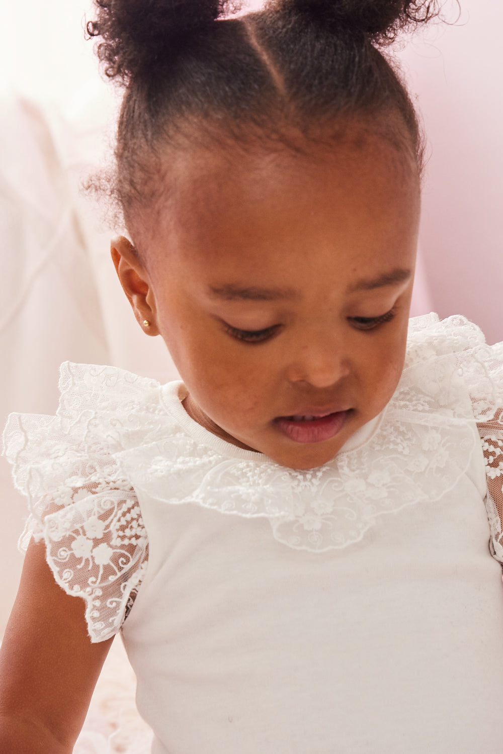 Ivory Bodysuit with Lace Trim