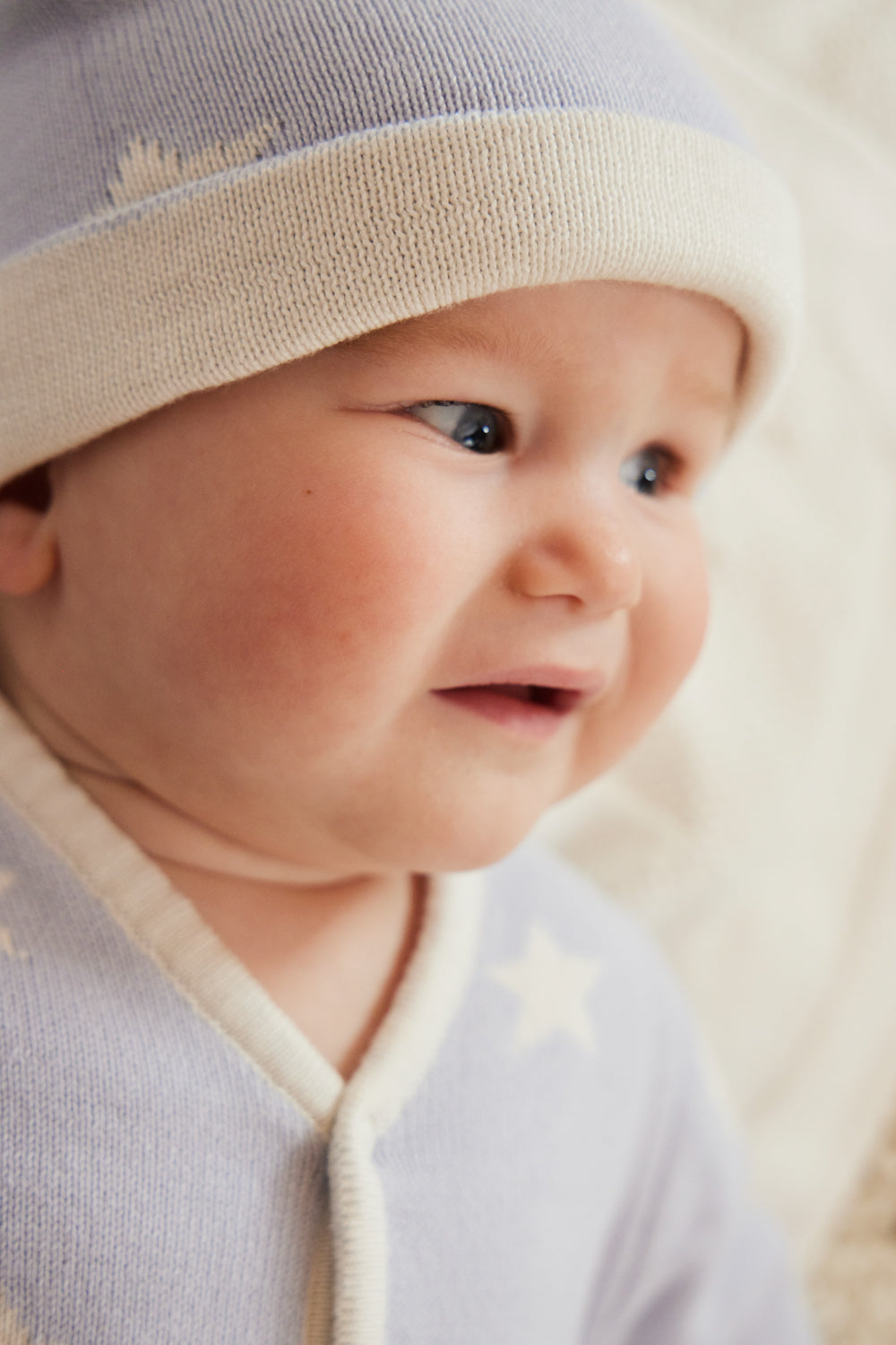 Sky Blue Star-Print Baby 3-Piece Sleepsuit Set