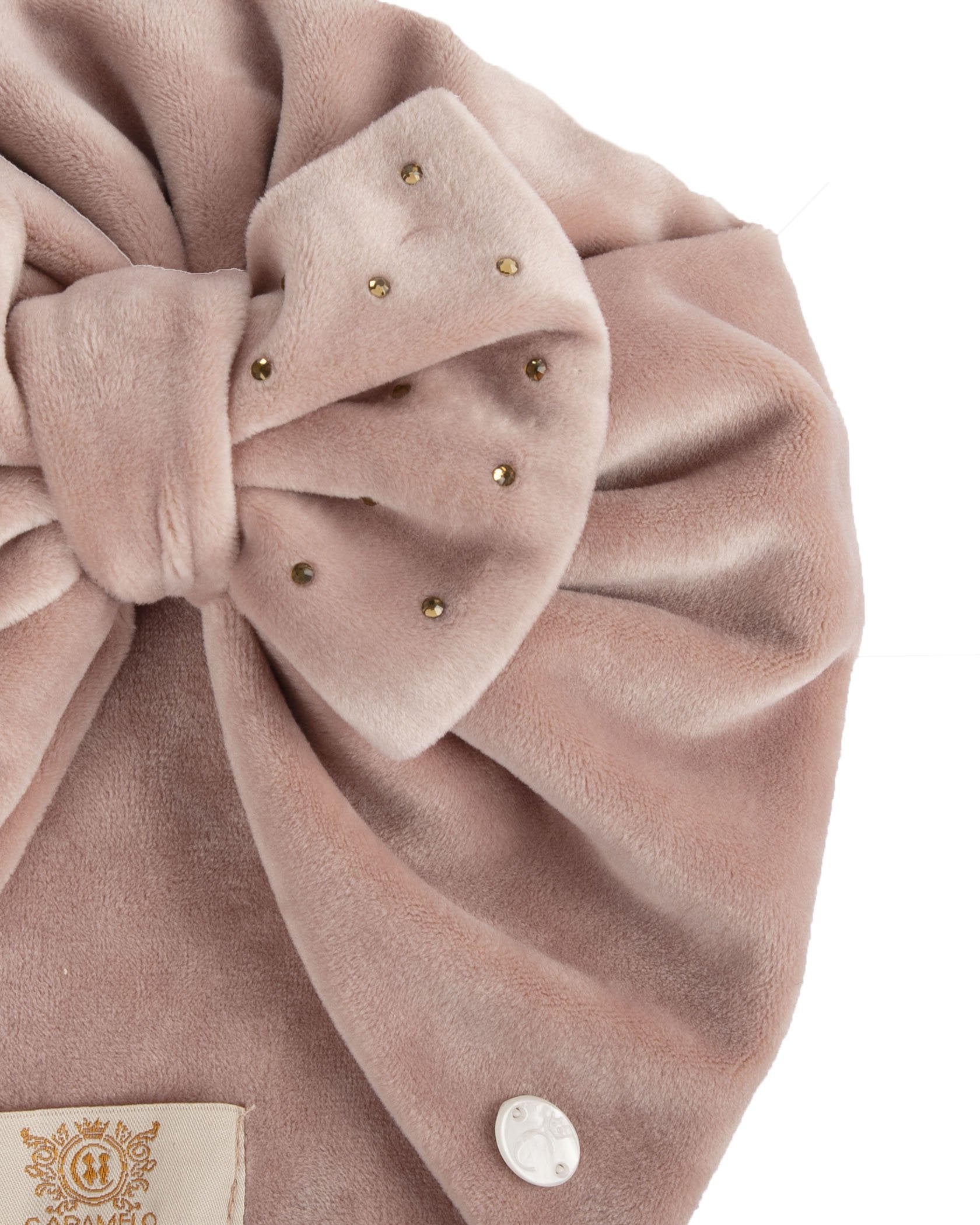 Vintage Pink Velvet diamonte turban