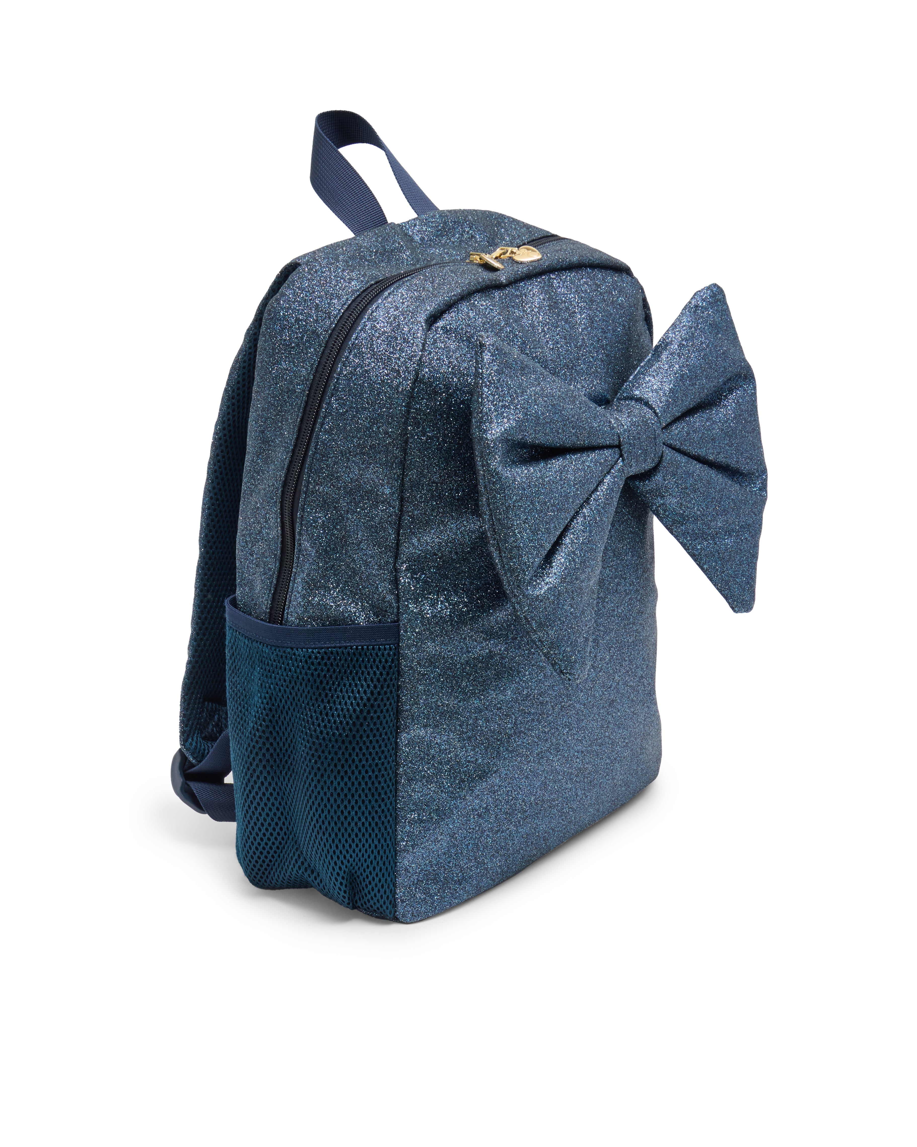 Navy Glitter Bow Backpack