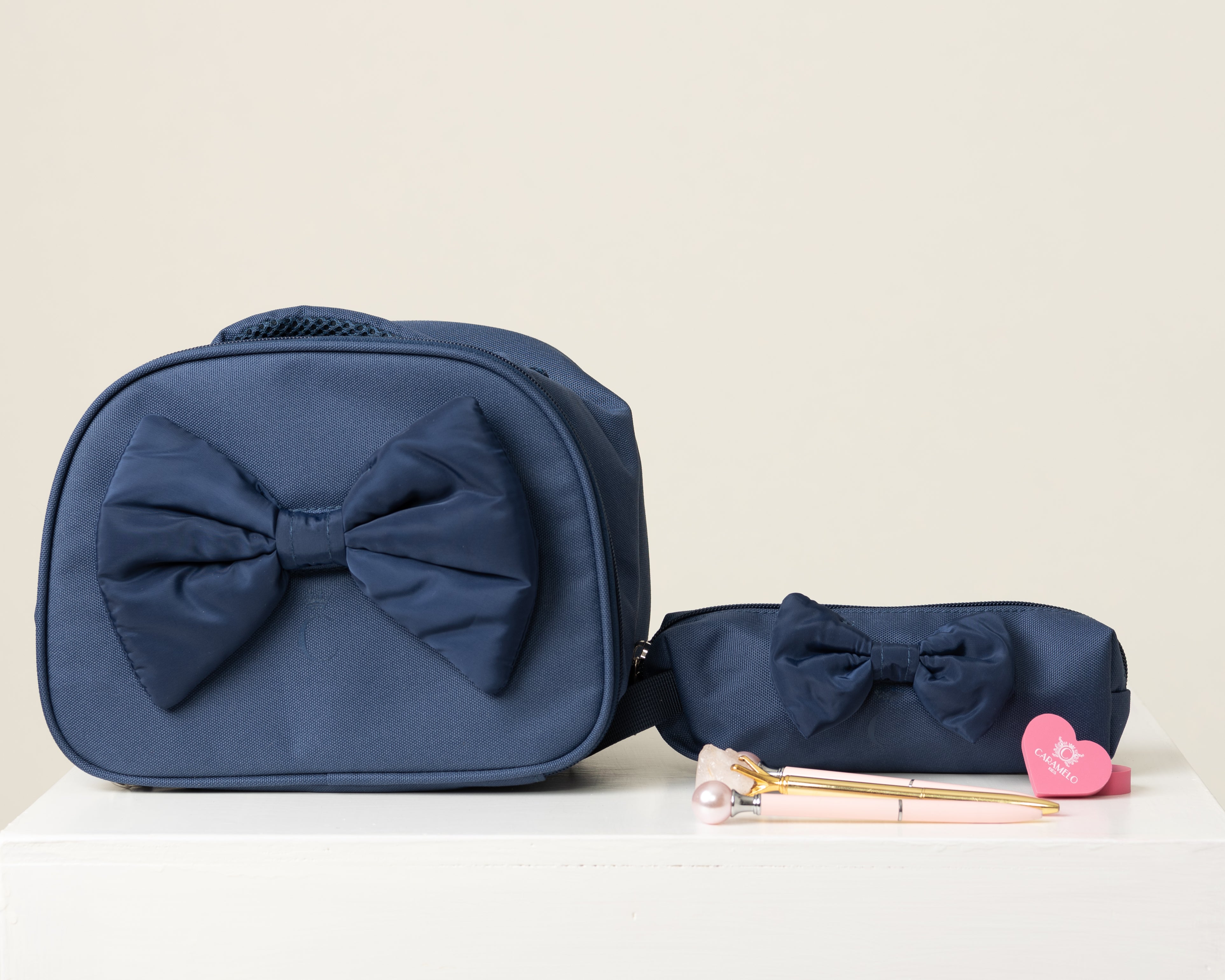 Navy Bow Lunch Bag