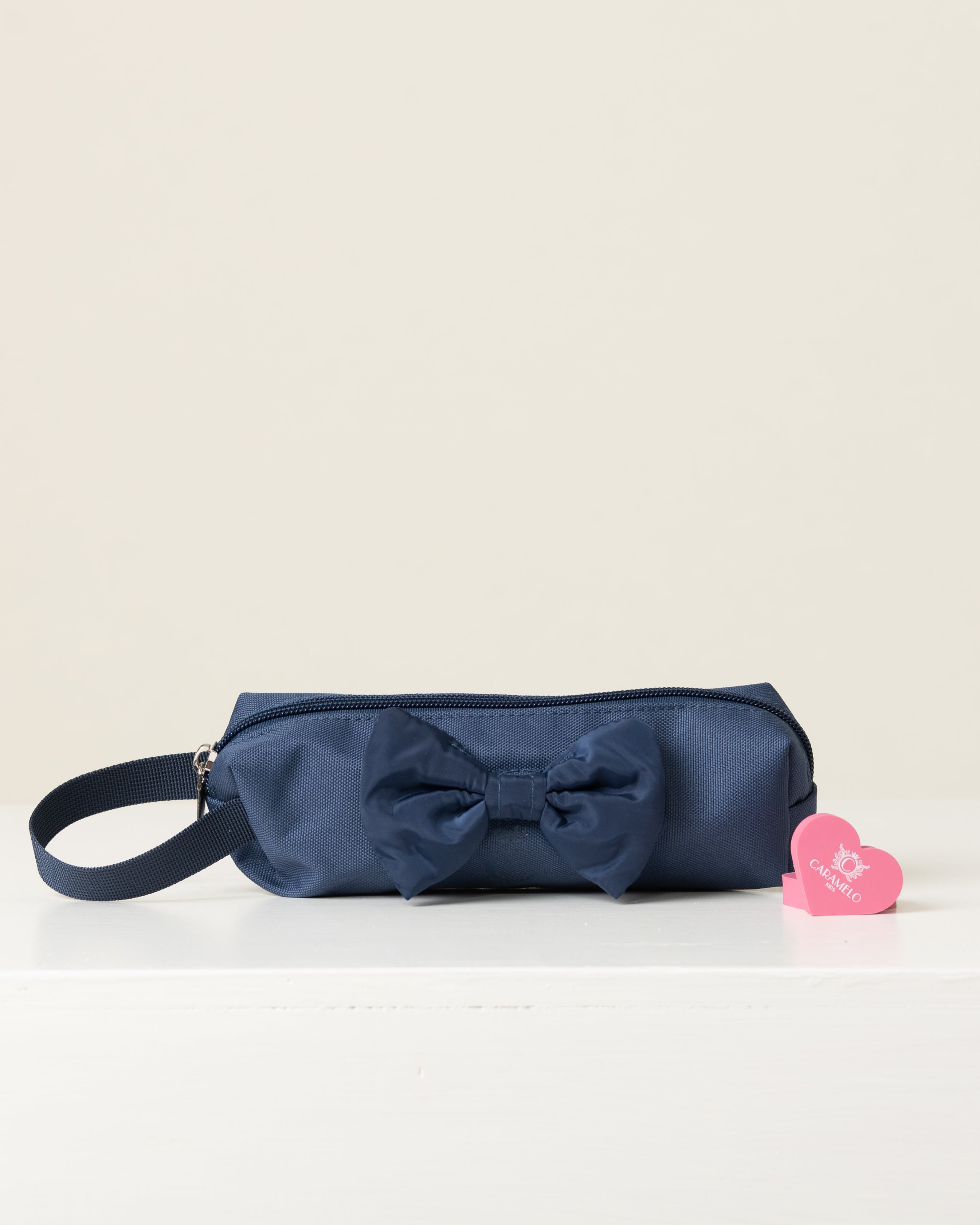 Navy Pencil Case with Bow