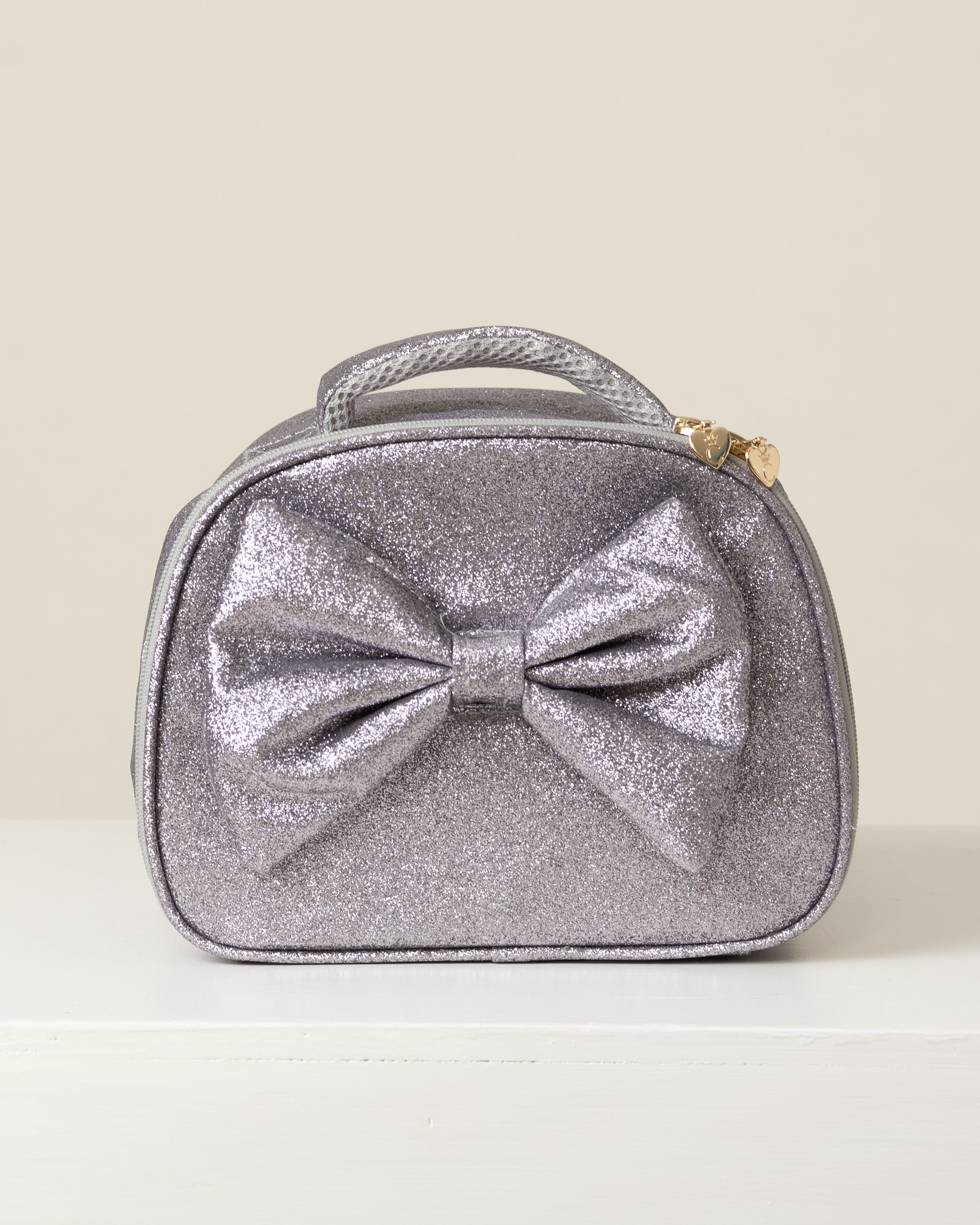 Silver Glitter Lunch Bag with Bow
