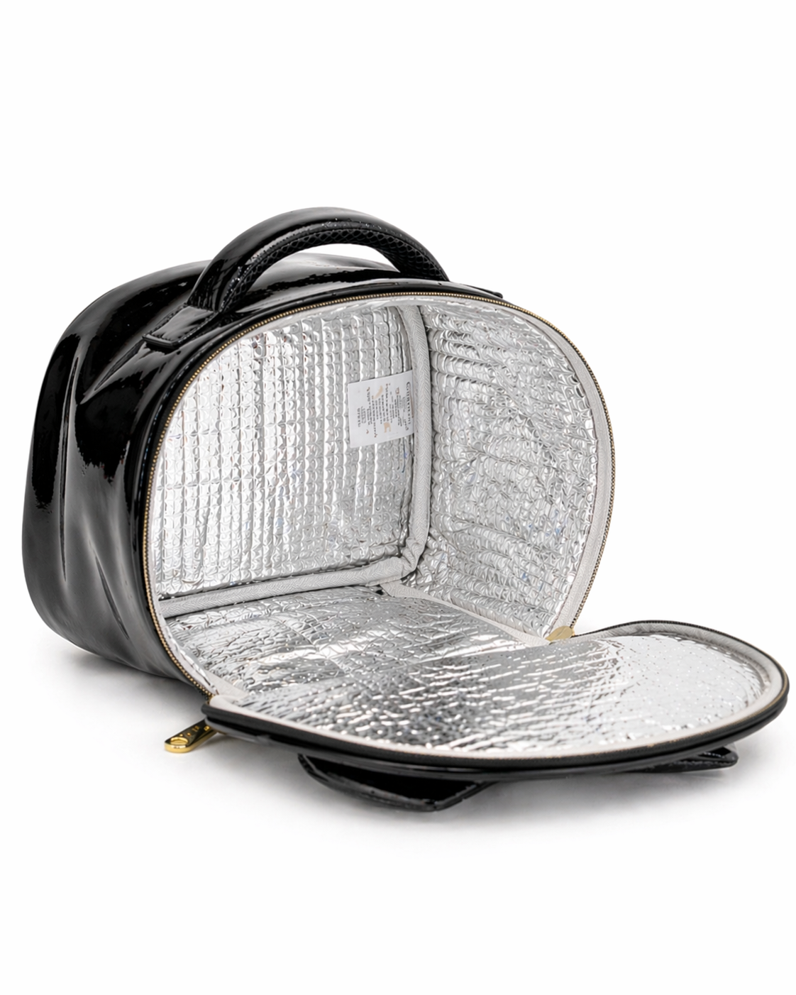 Black Patent Bow Lunch Bag