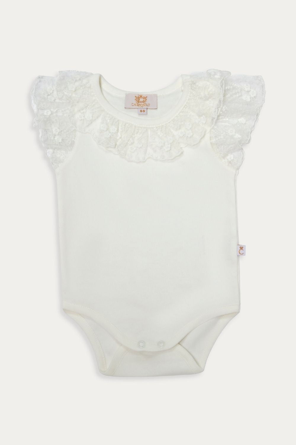 Ivory Bodysuit with Lace Trim