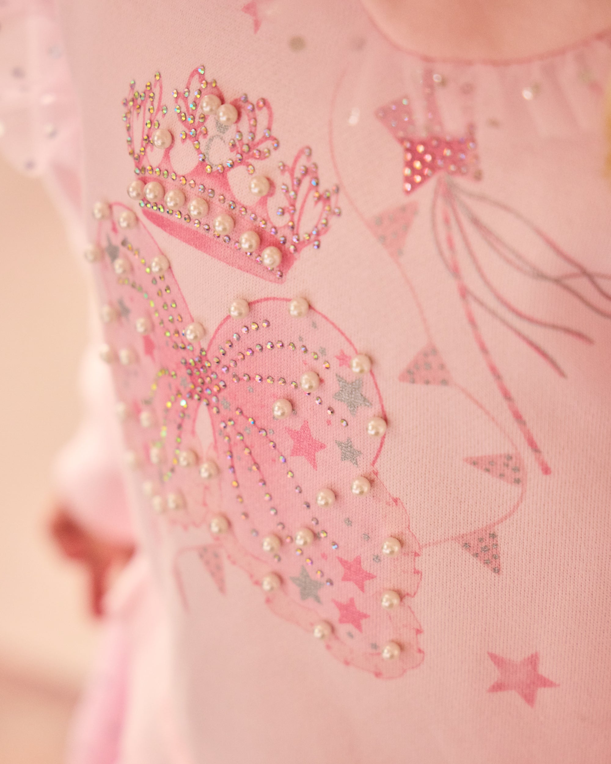 Pink Sparkle Wing & Crown Collar Dress