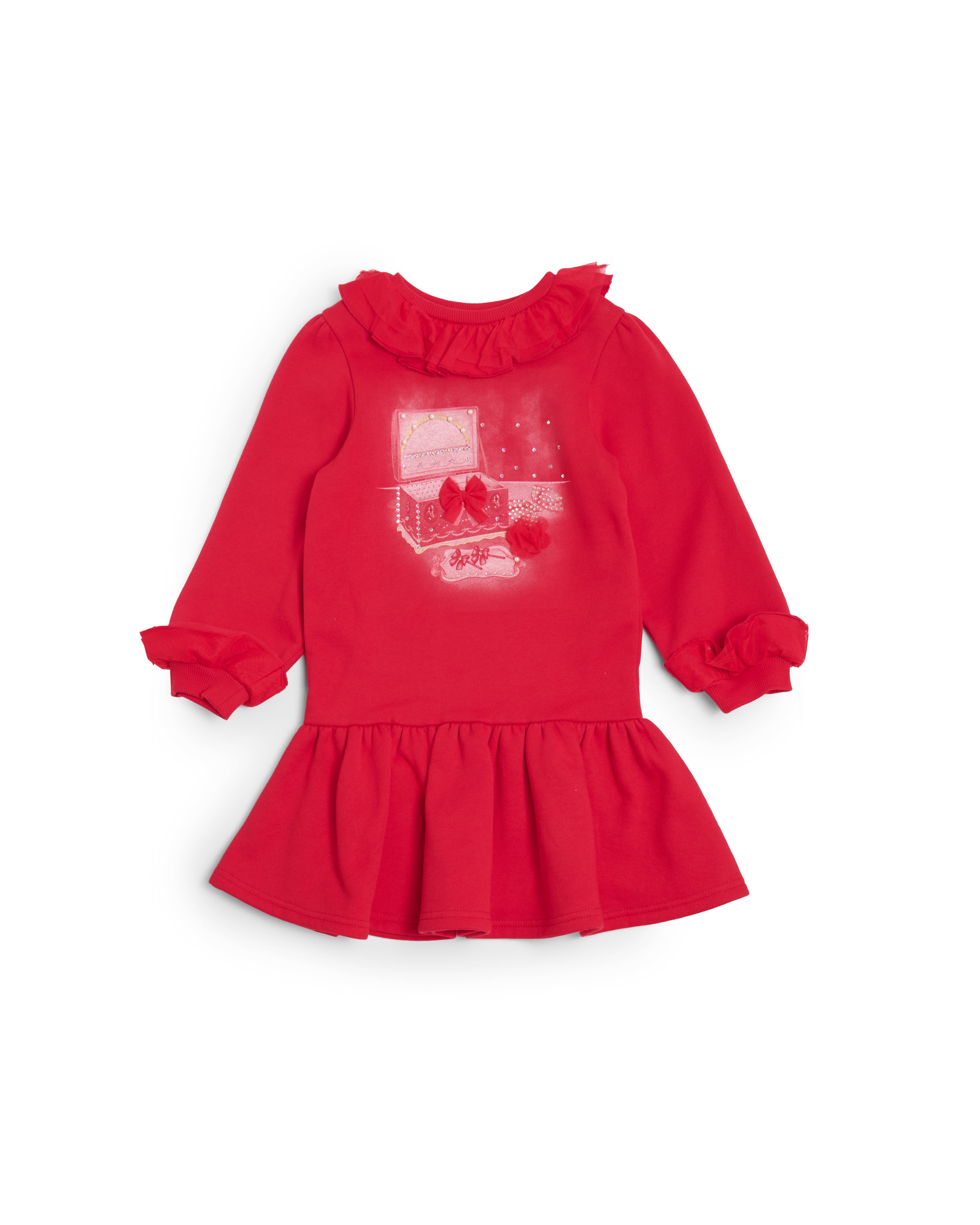 Red Frill Collar Sweater Dress