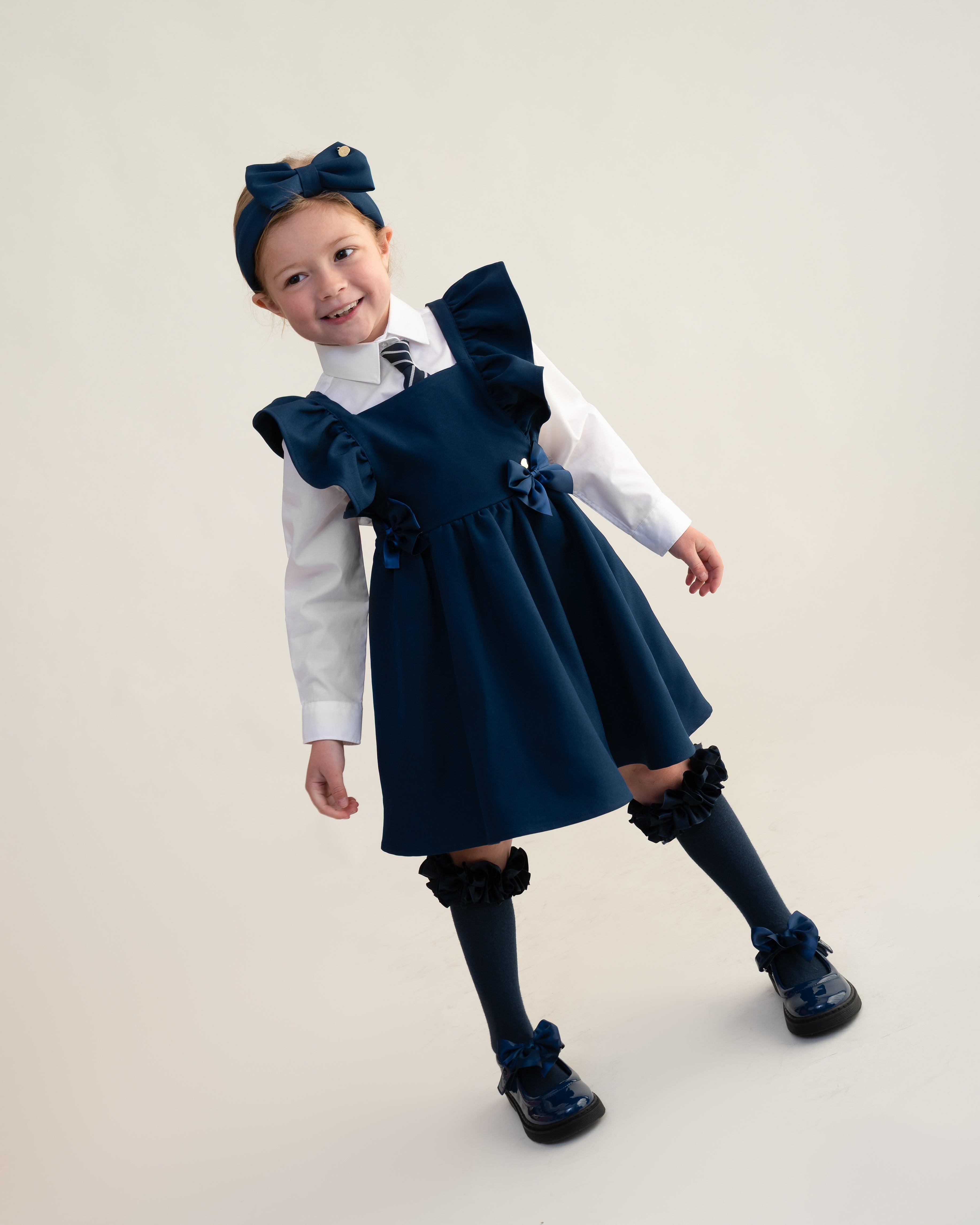 Navy Pinafore Dress