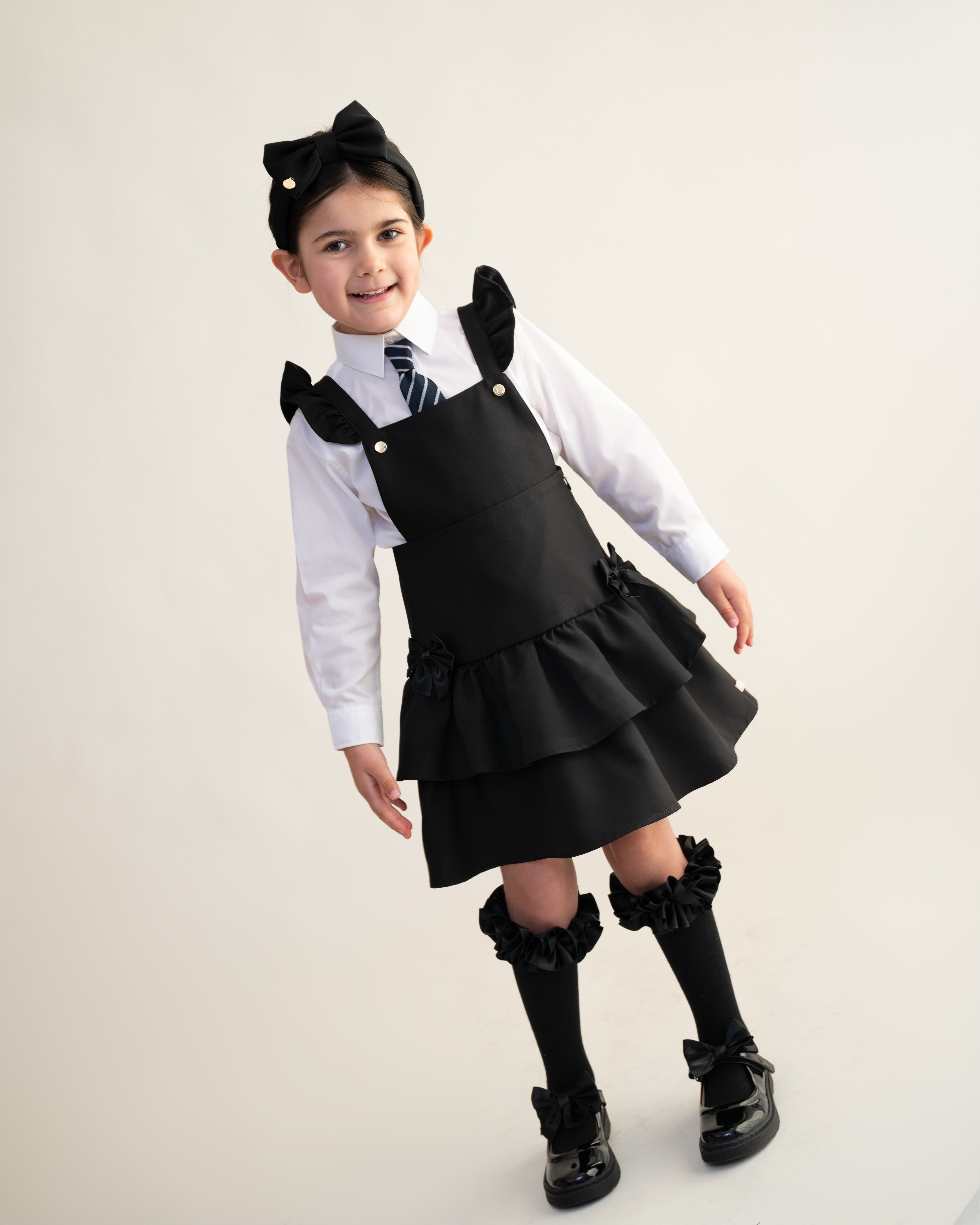 Black Frill Ra-Ra Pinafore Dress