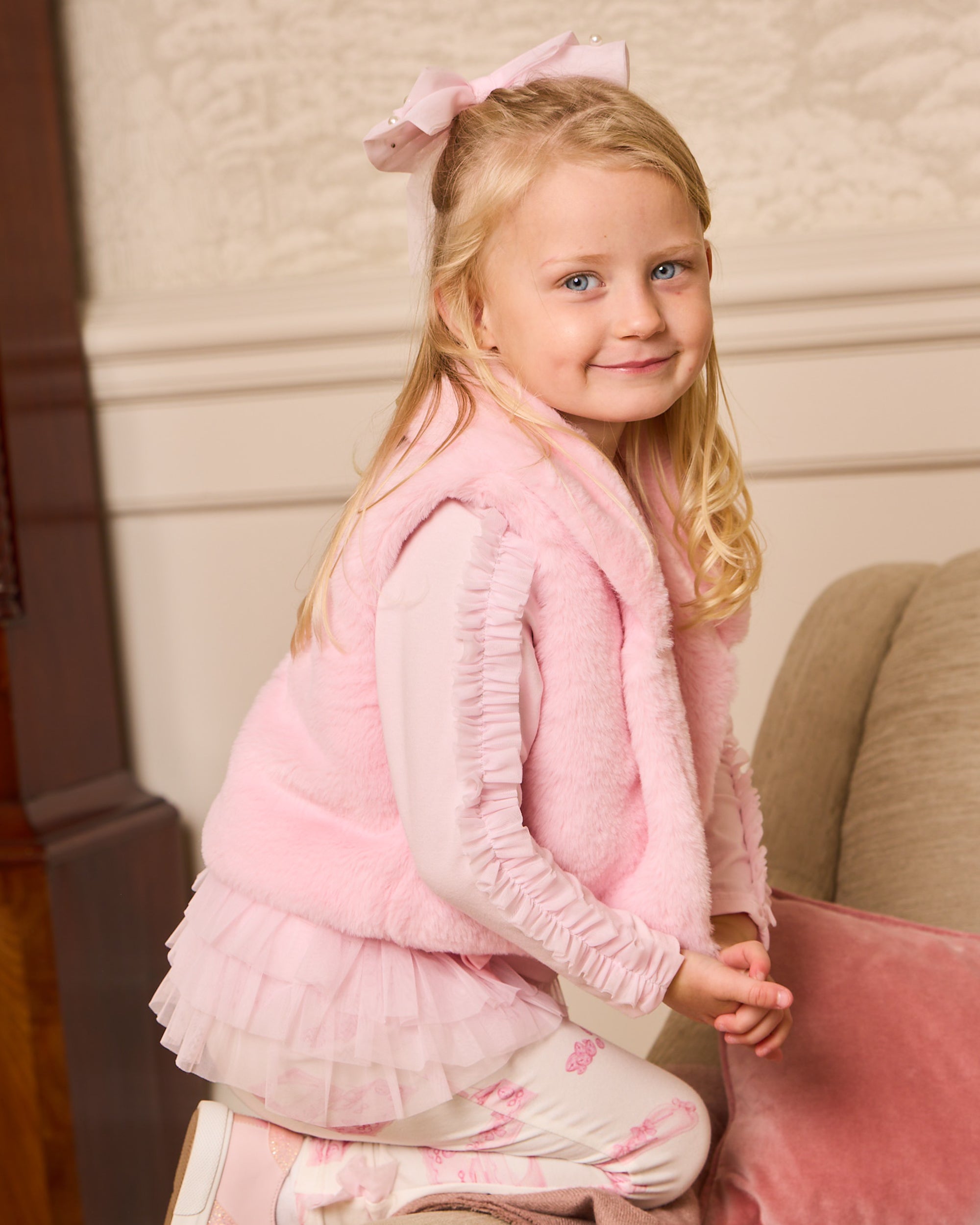 Pink Faux Fur Gilet