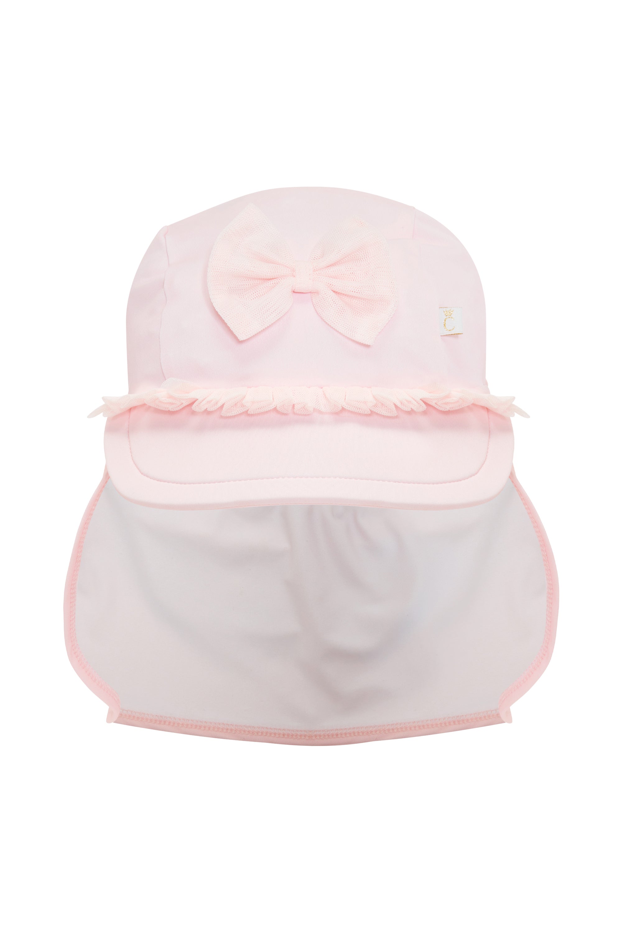 Pink Bow-Embellished Swim Sunsafe Hat (UPF50)