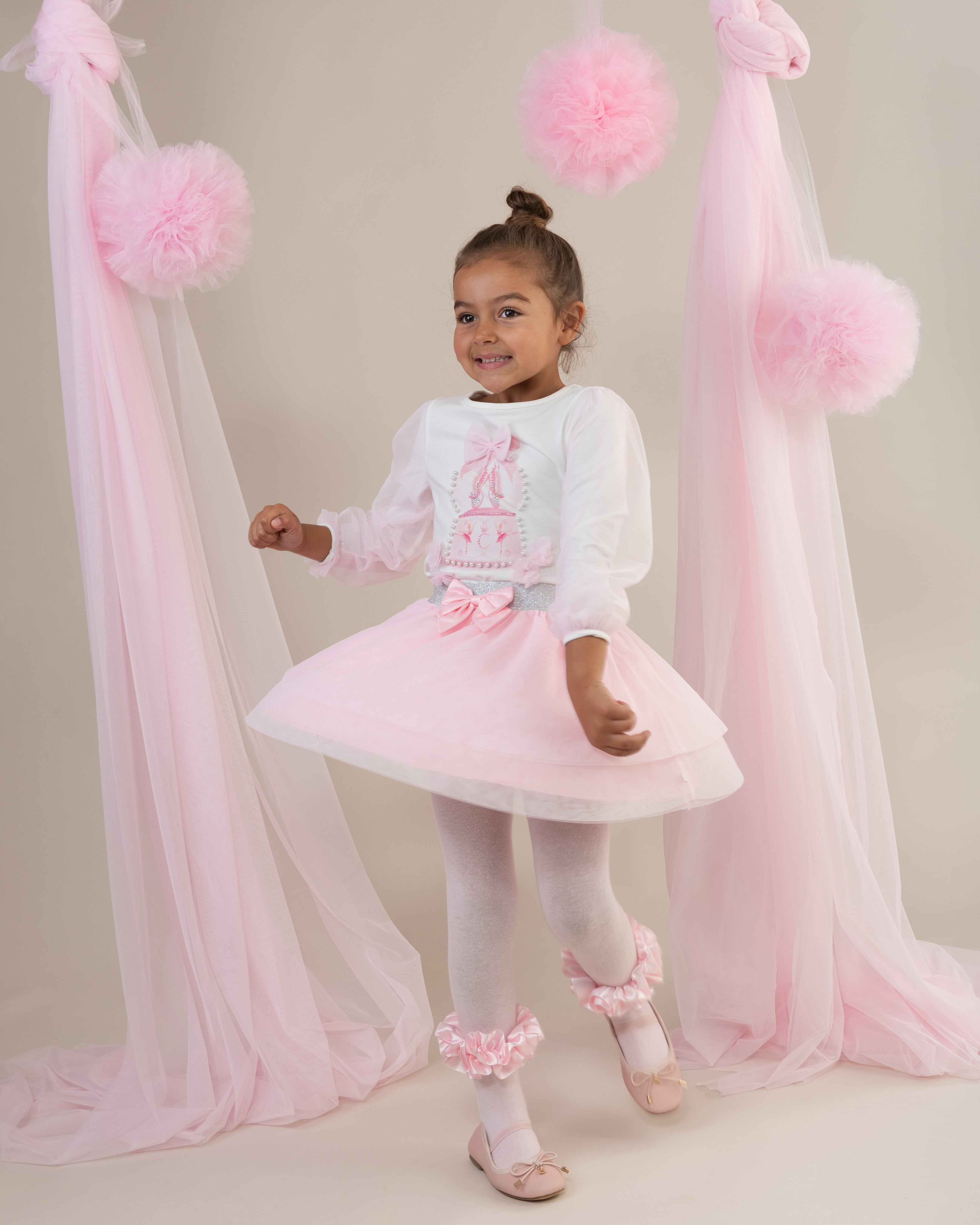 Pink Snow Globe Skirt Set