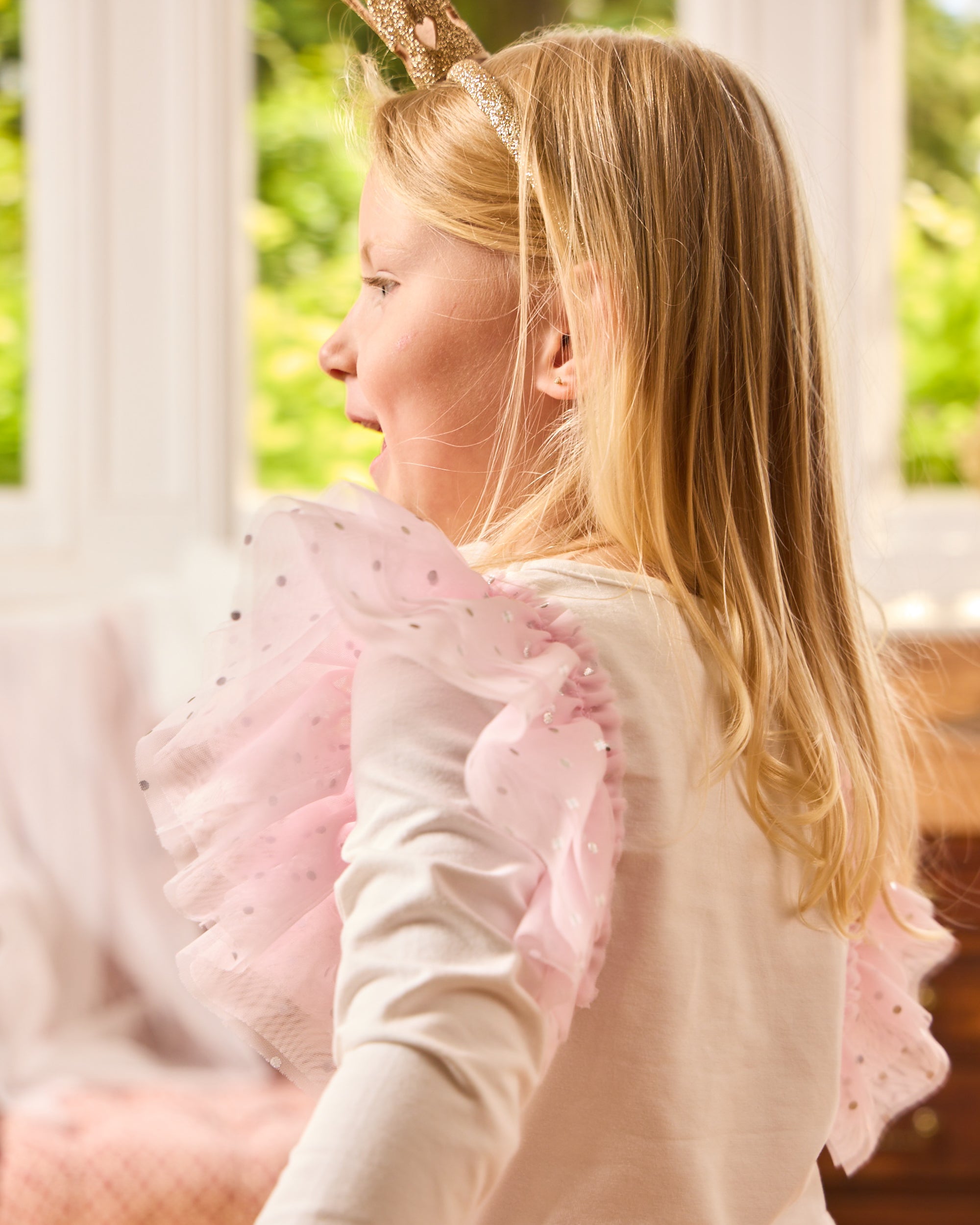 Pink Fairy Wing & Crown Skirt Set