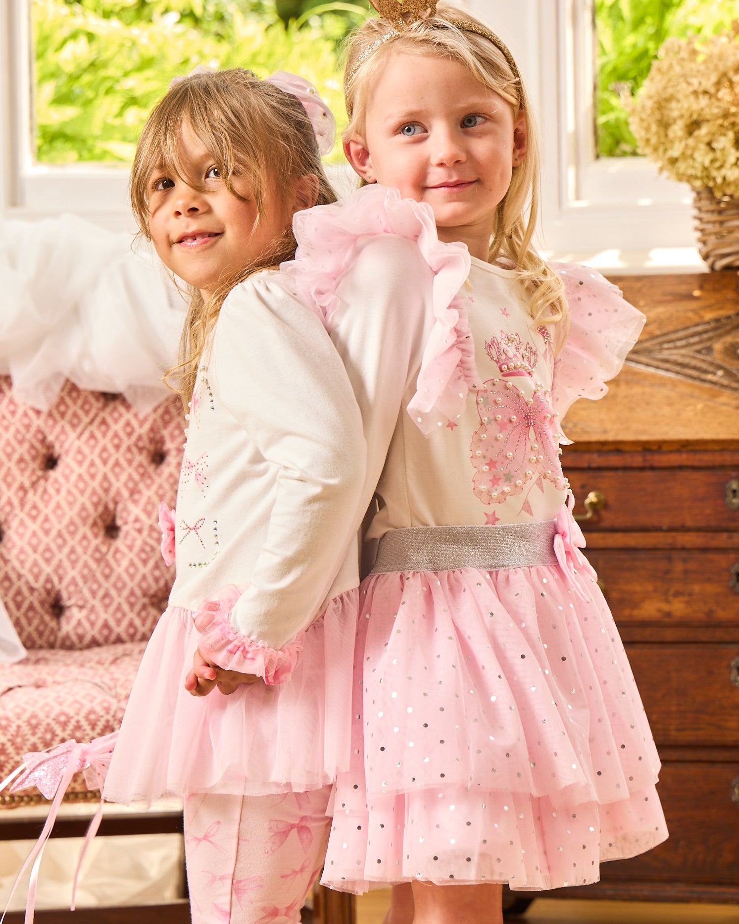 Pink Fairy Wing & Crown Skirt Set