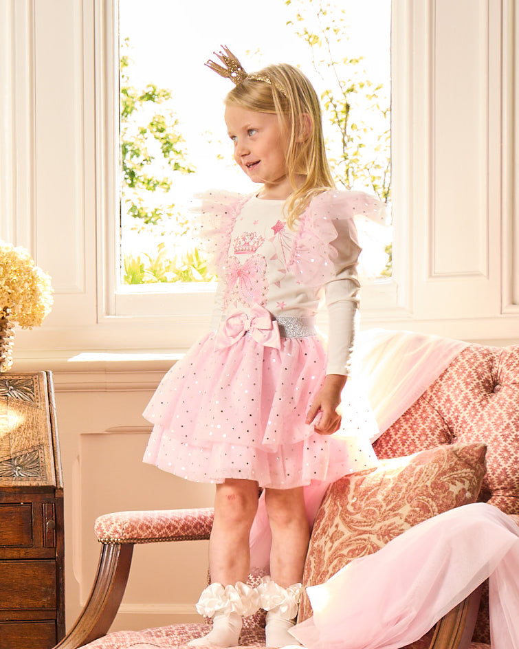 Pink Fairy Wing & Crown Skirt Set