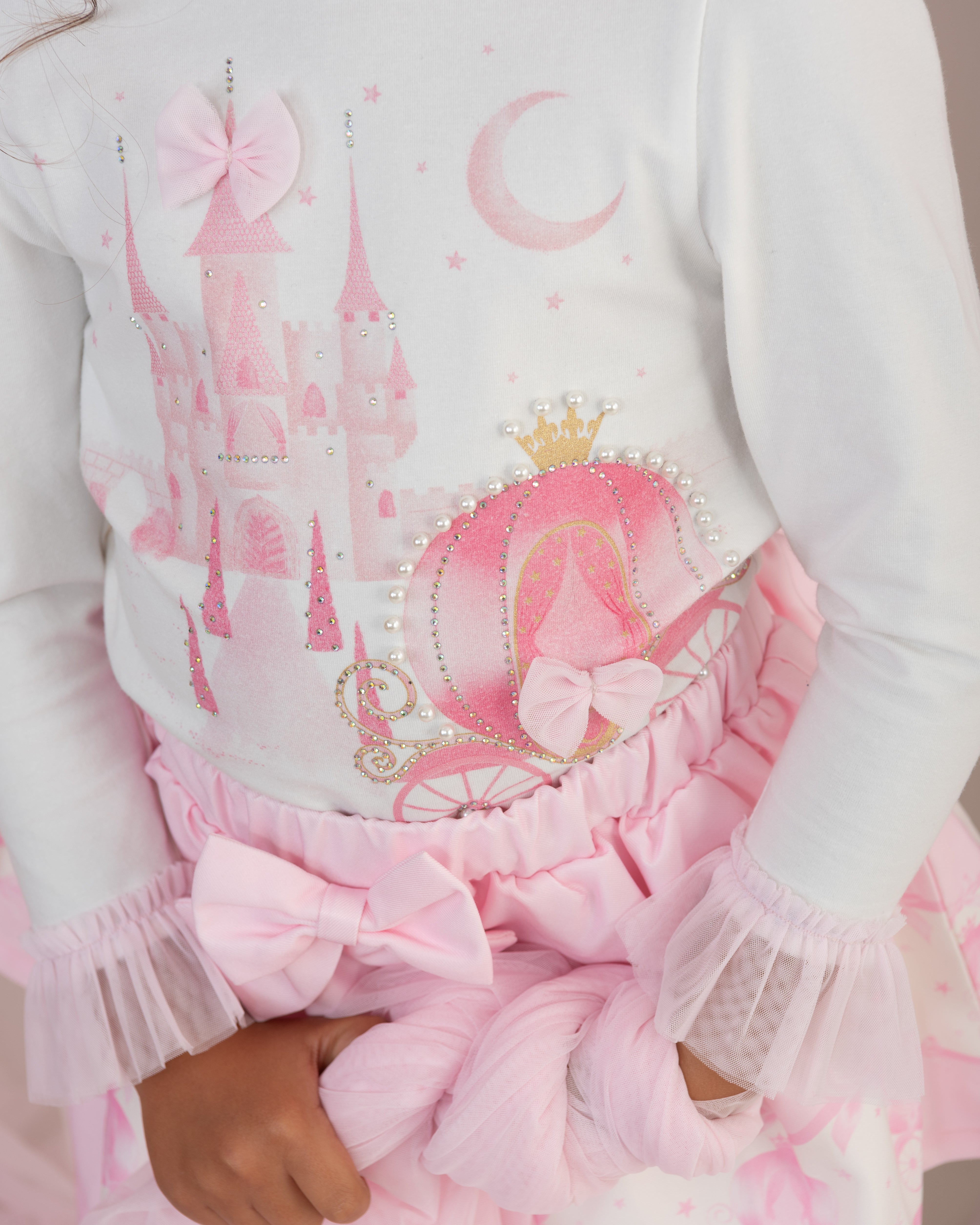 Pink Carriage Skirt Set