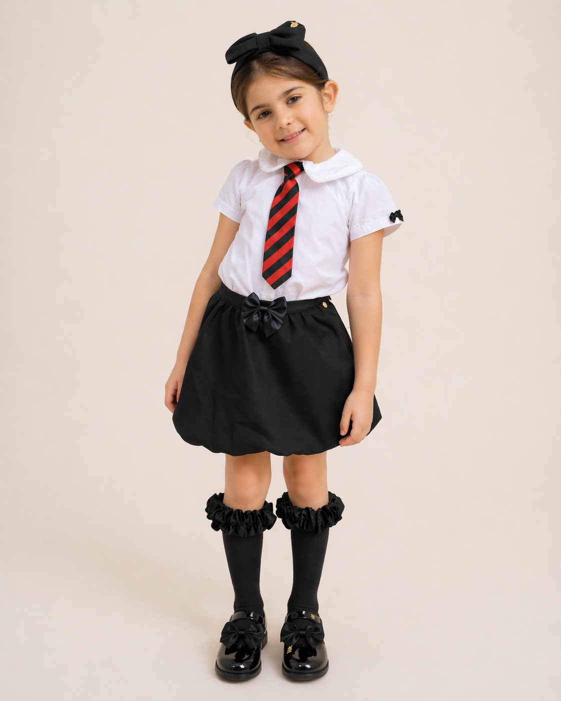 Black Bow Detail Bubble Skirt