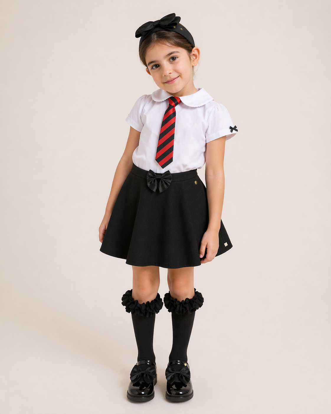 Black School Skirt with Built-In Cycling Shorts