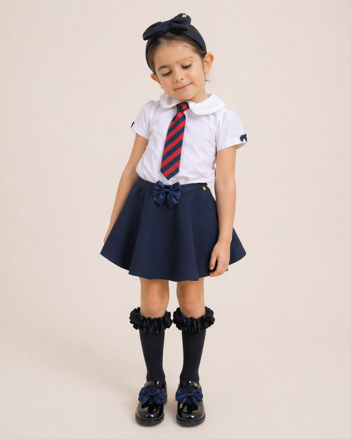 Navy School Skirt with Built-In Cycling Shorts