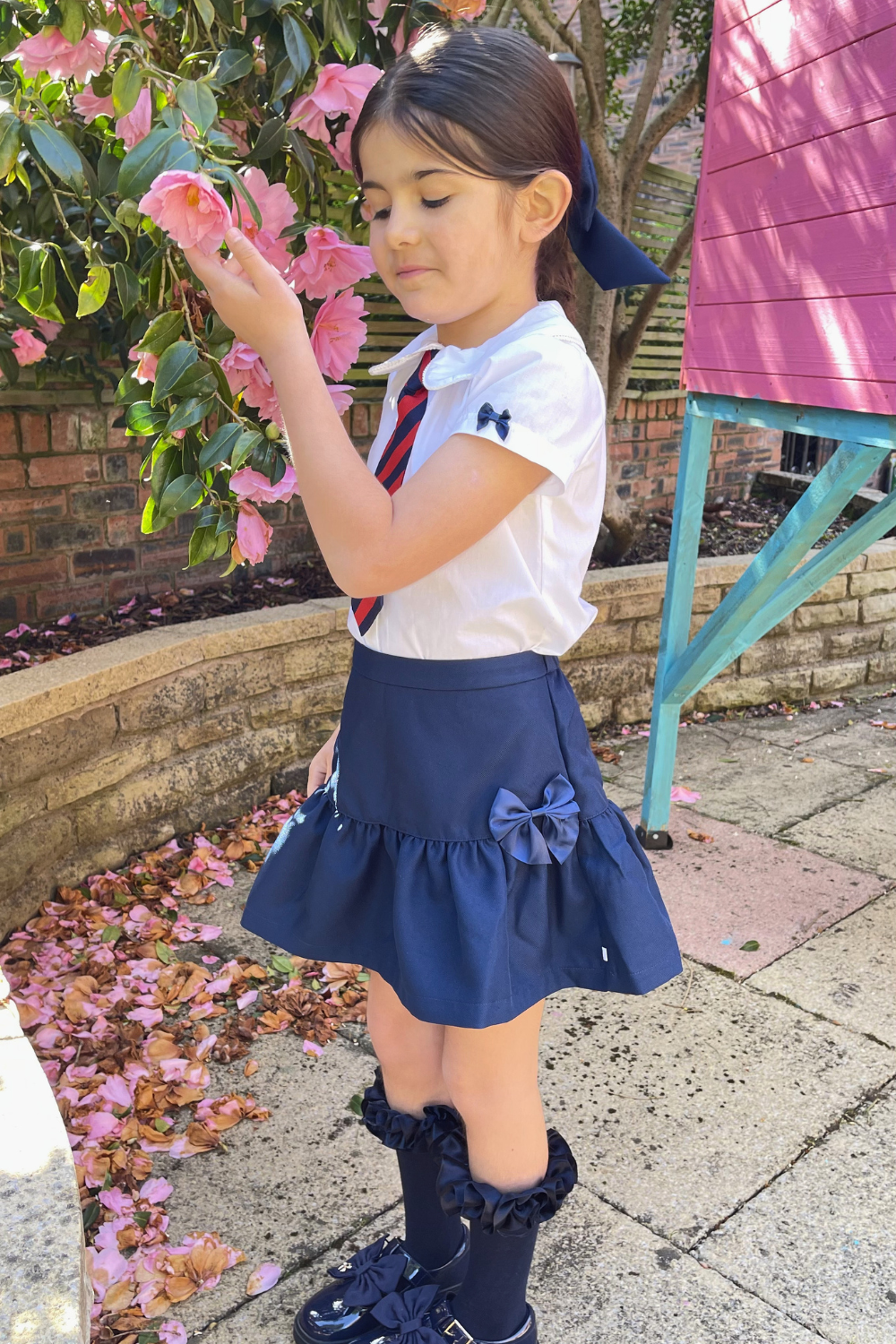 Navy Bow Detail Skirt