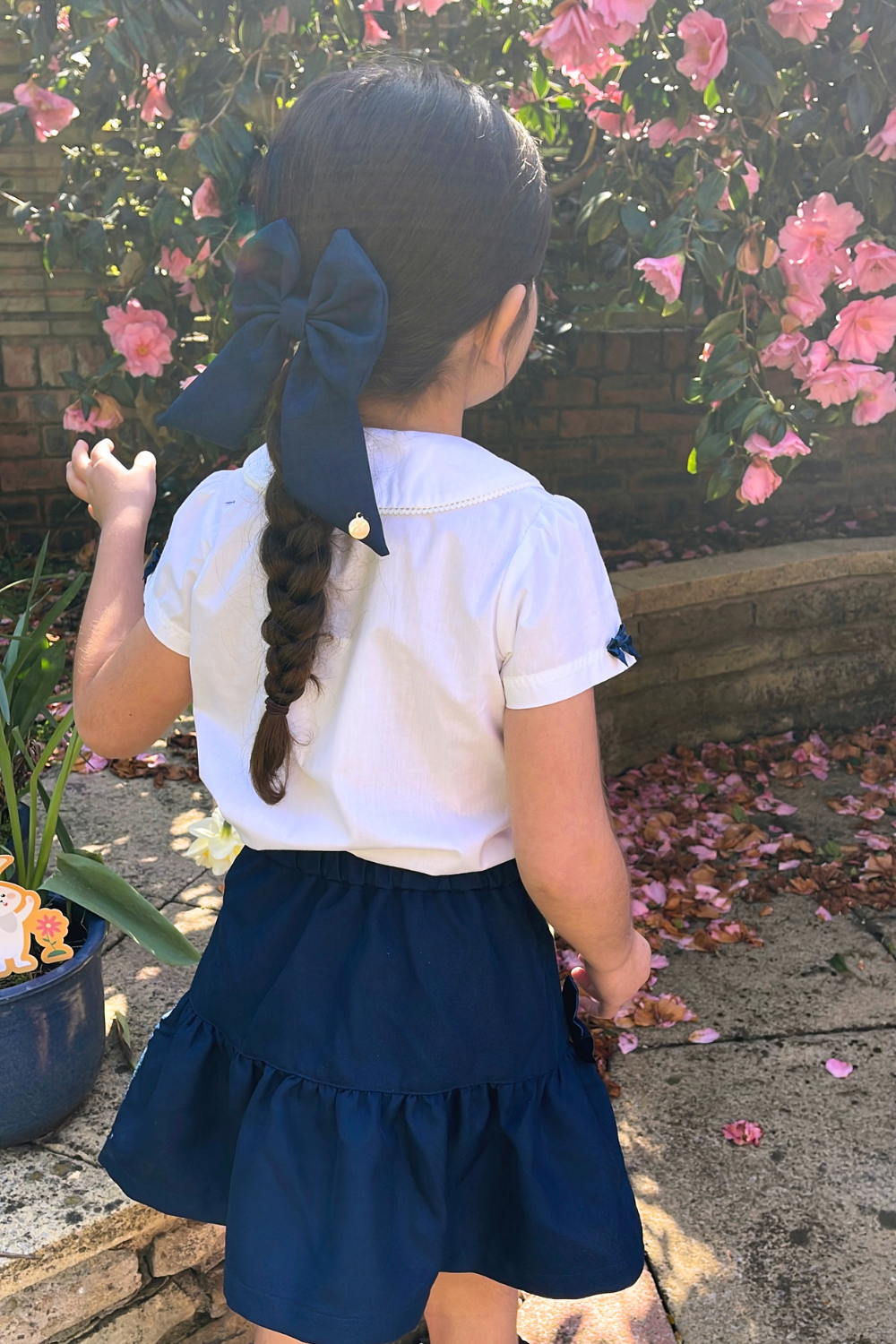 Navy Bow Detail Skirt