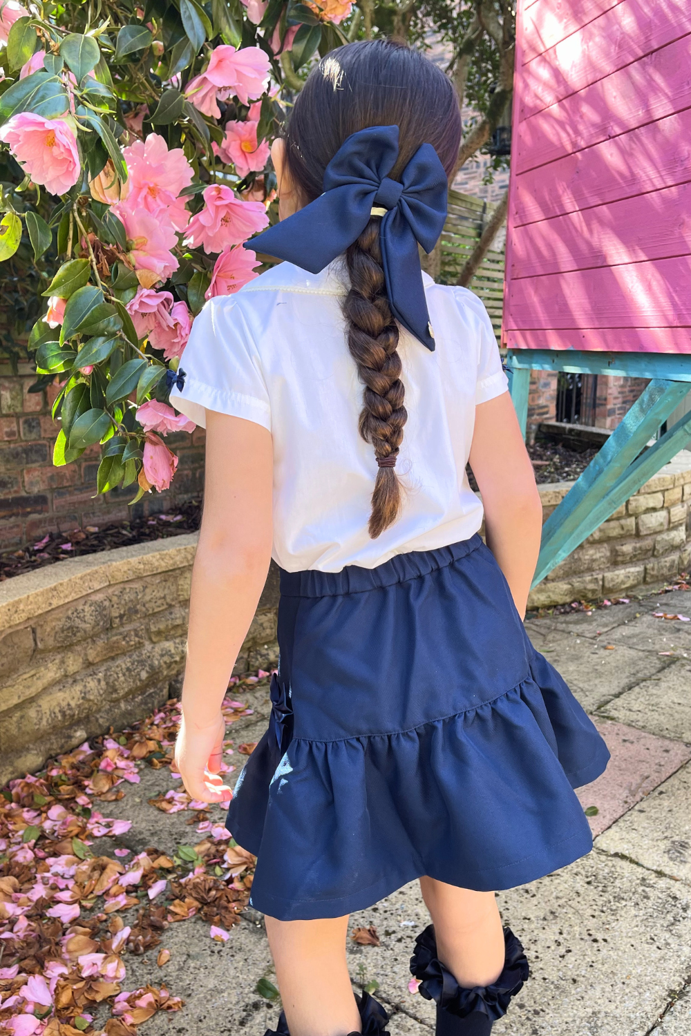 Navy Bow Detail Skirt