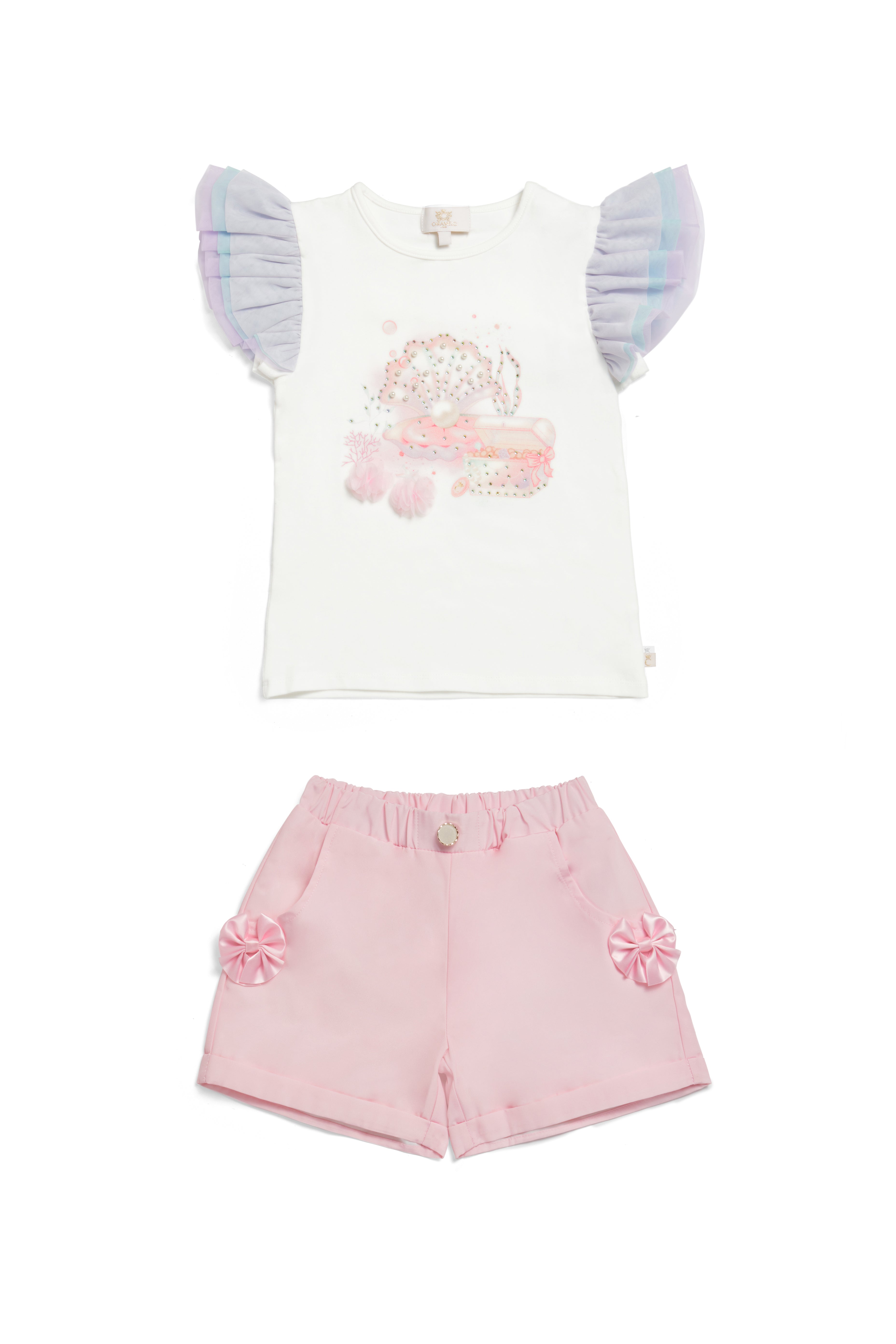 Deep Sea Dreams Pink Short Set (12 months - 3yrs)