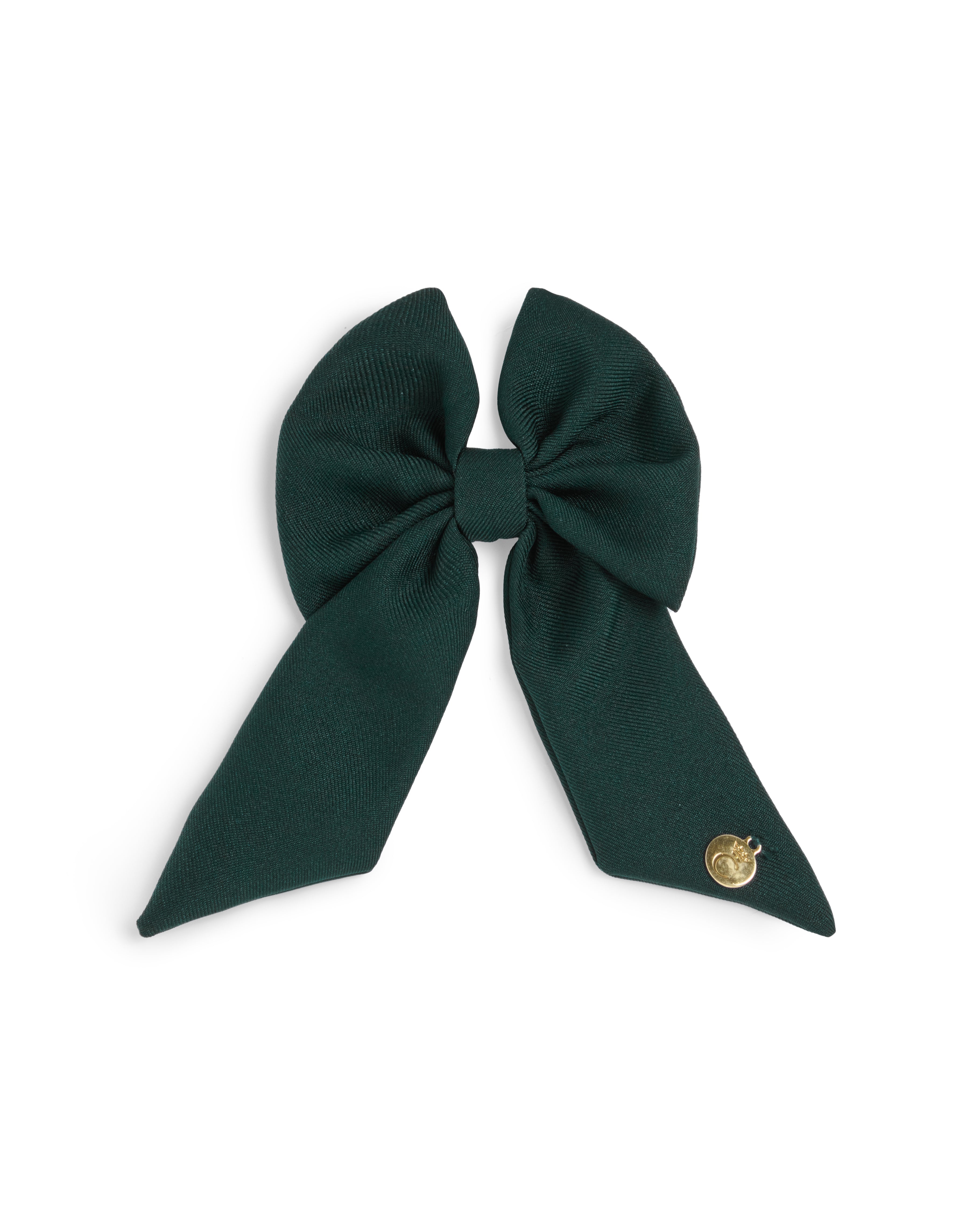 Bottle Green School Bow Hair Clip