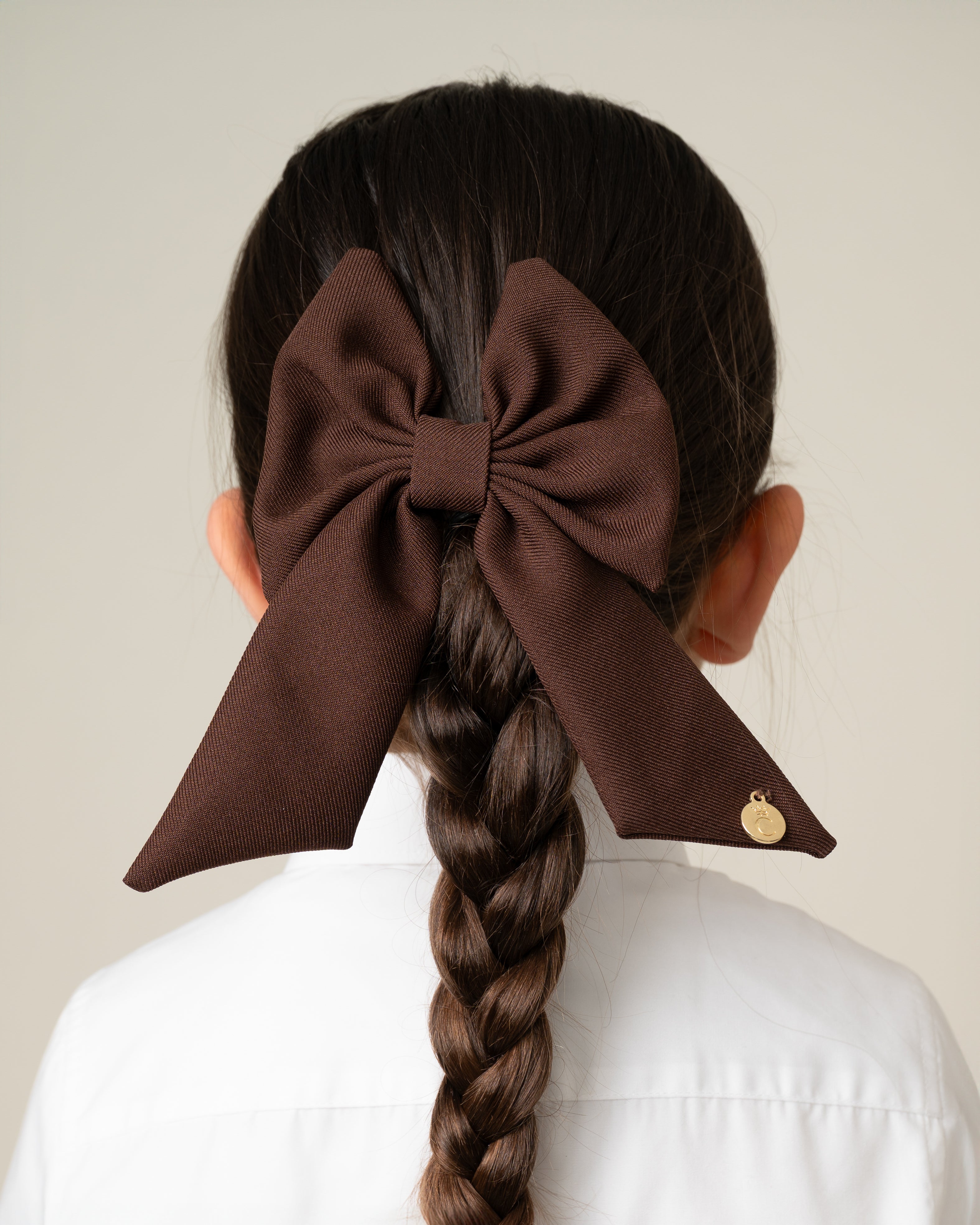 Brown School Bow Hair Clip