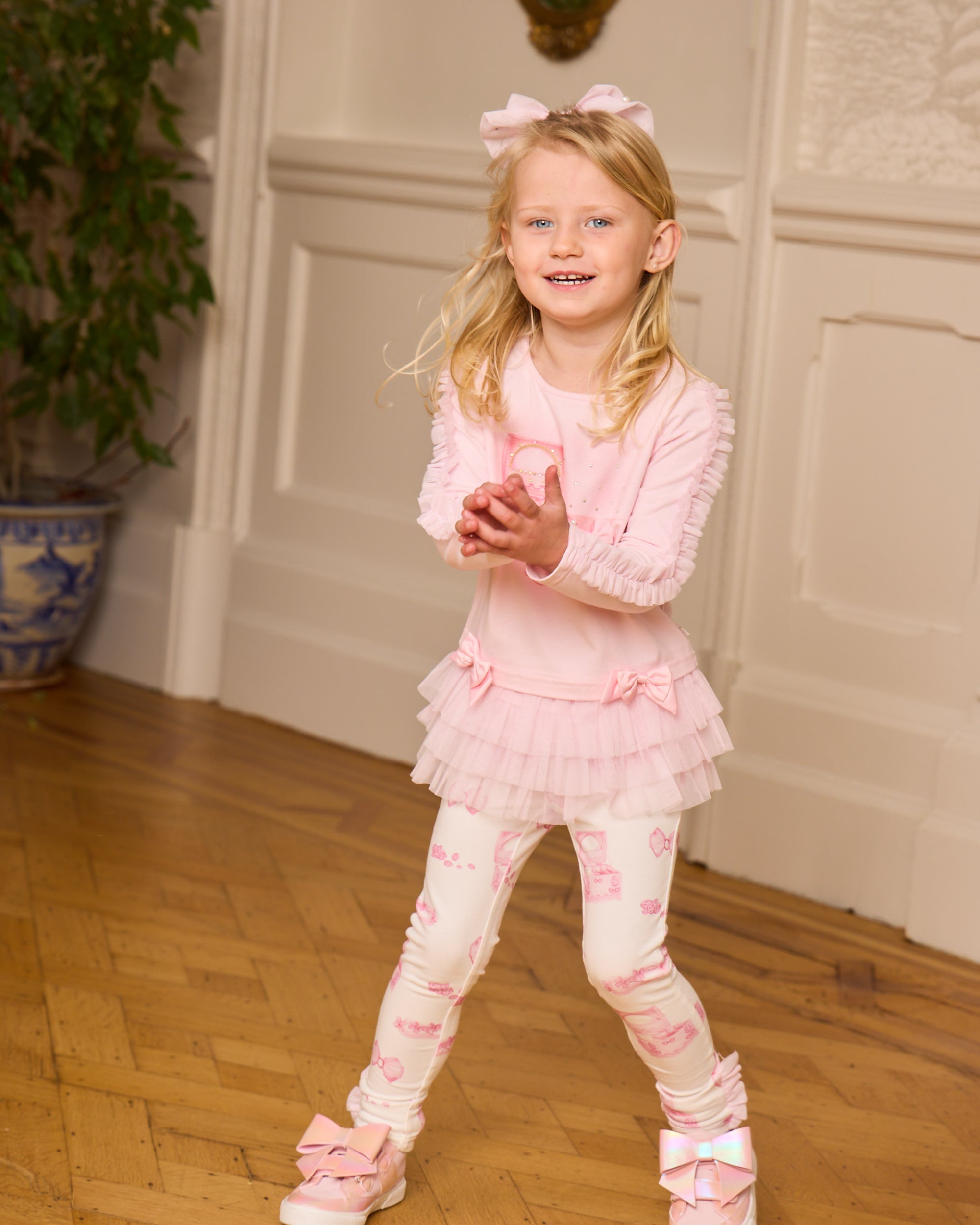 Pink Ruffle Legging Set