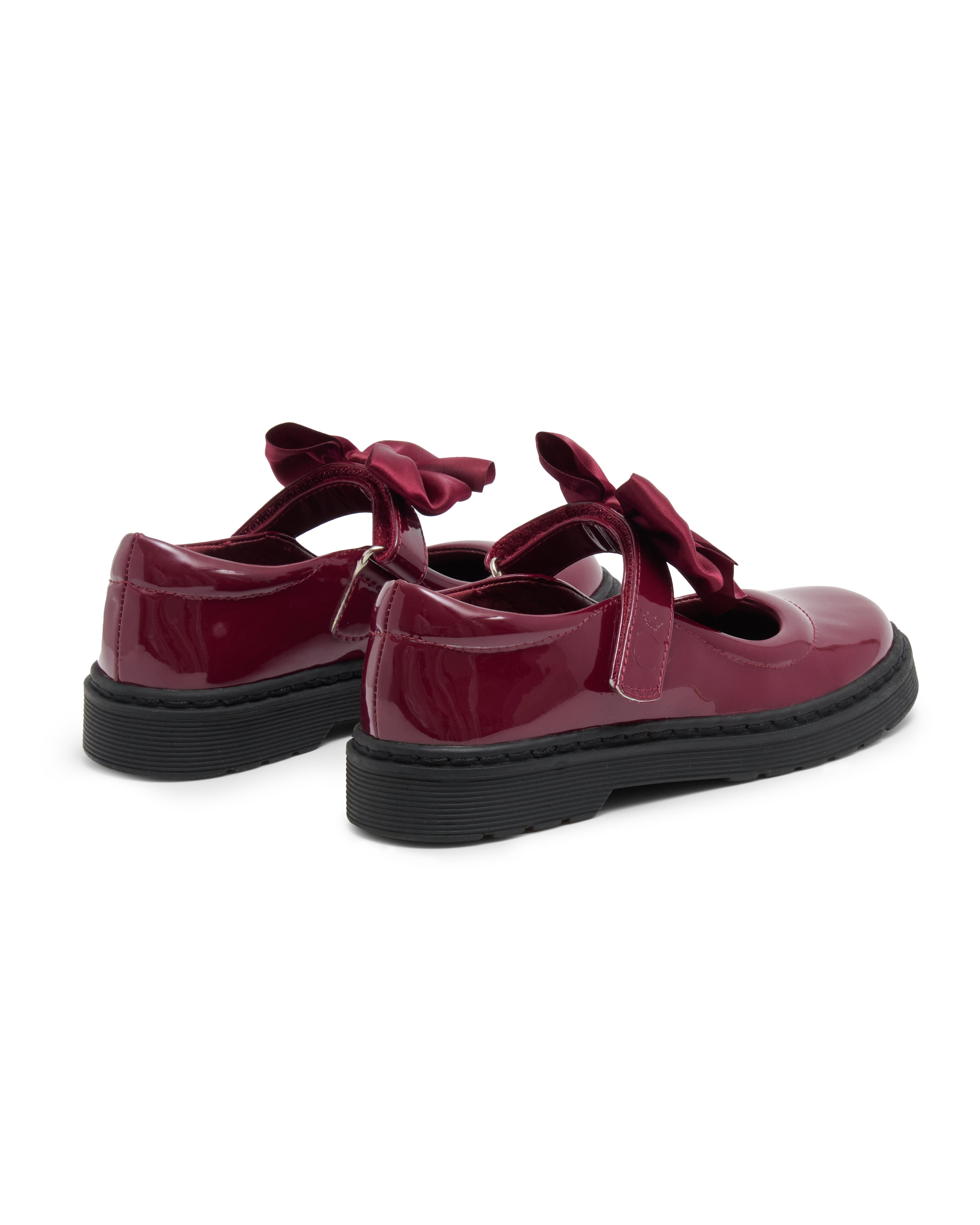 Maroon Patent Bow School Shoes