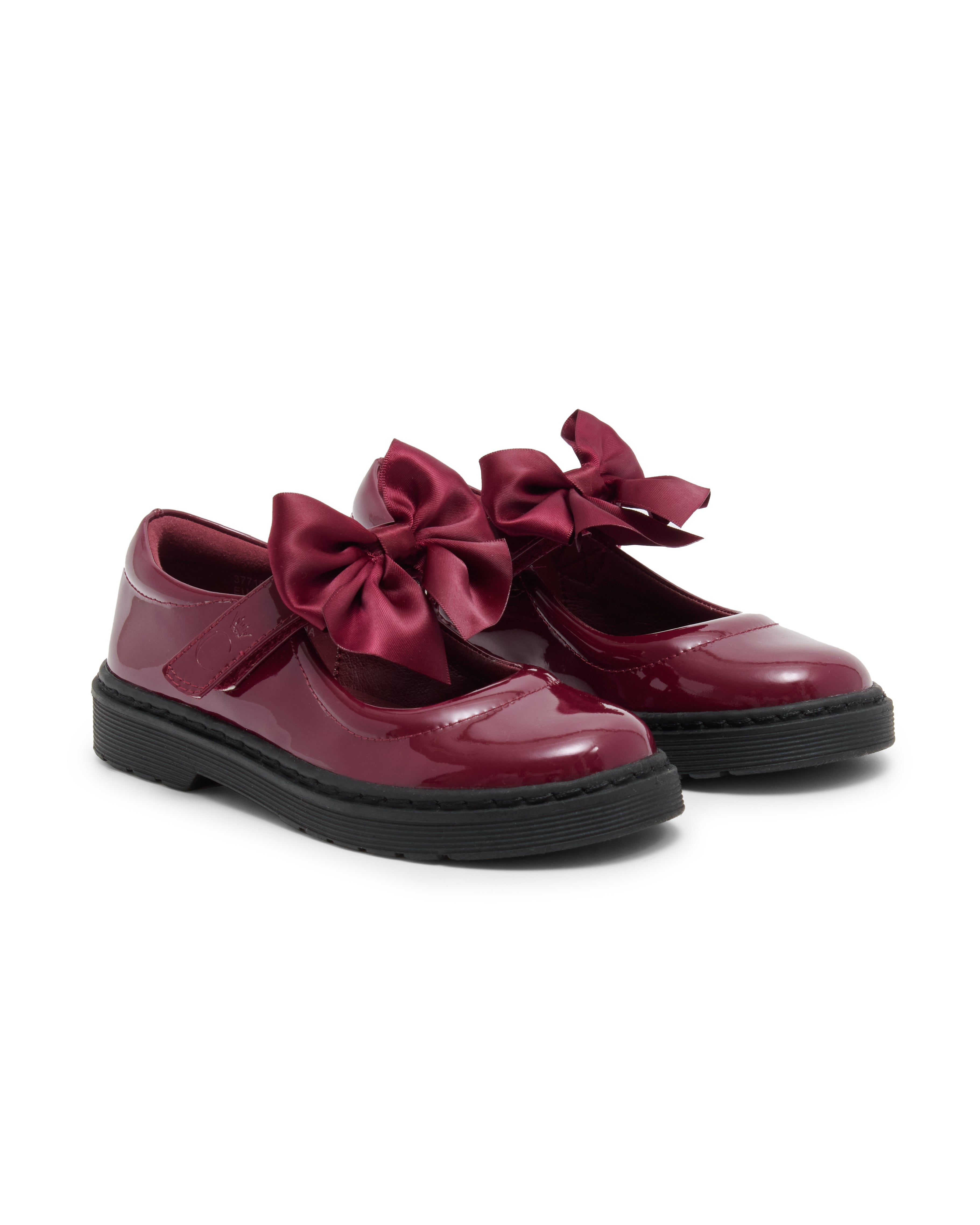 Maroon Patent Bow School Shoes