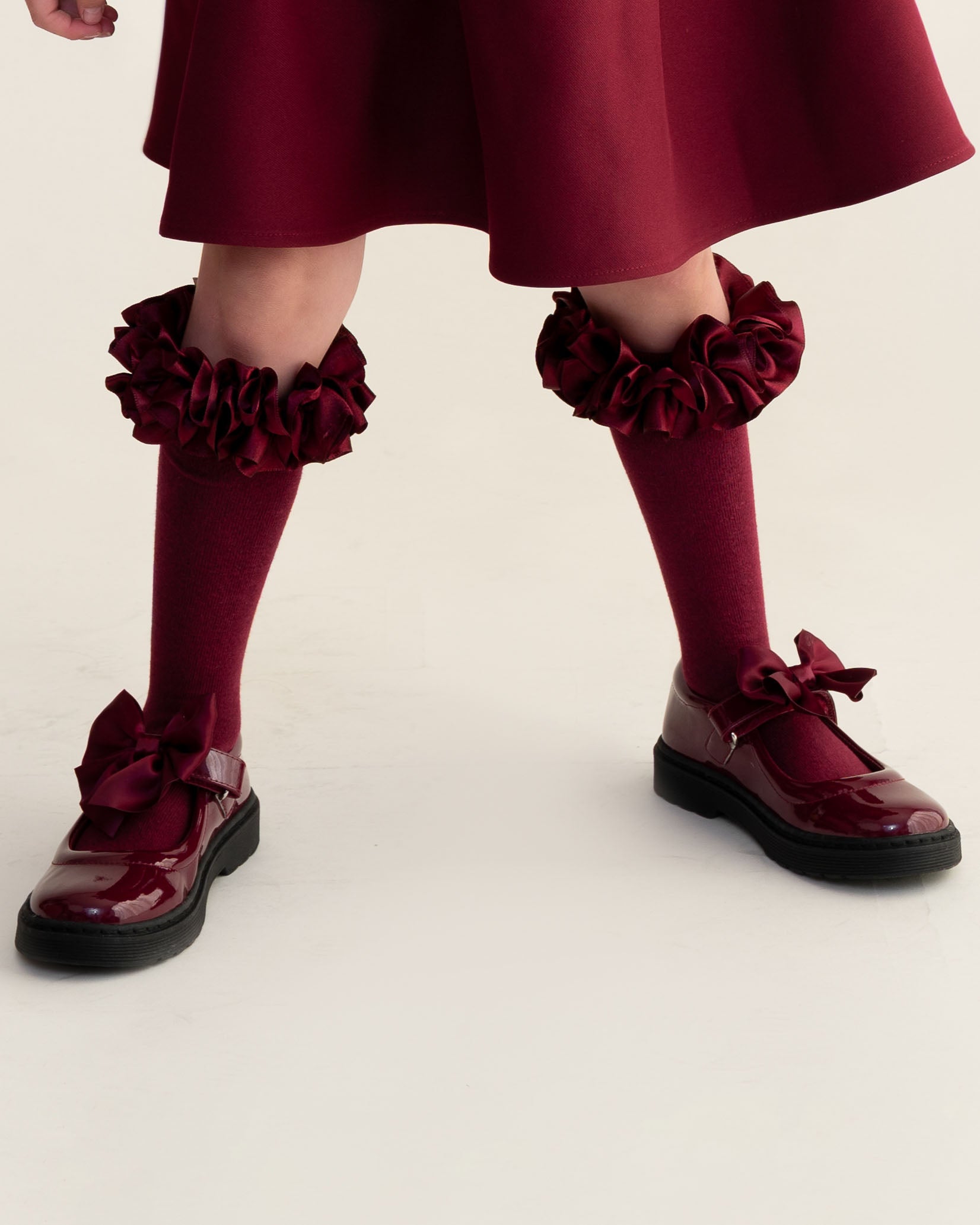 Maroon Patent Bow School Shoes