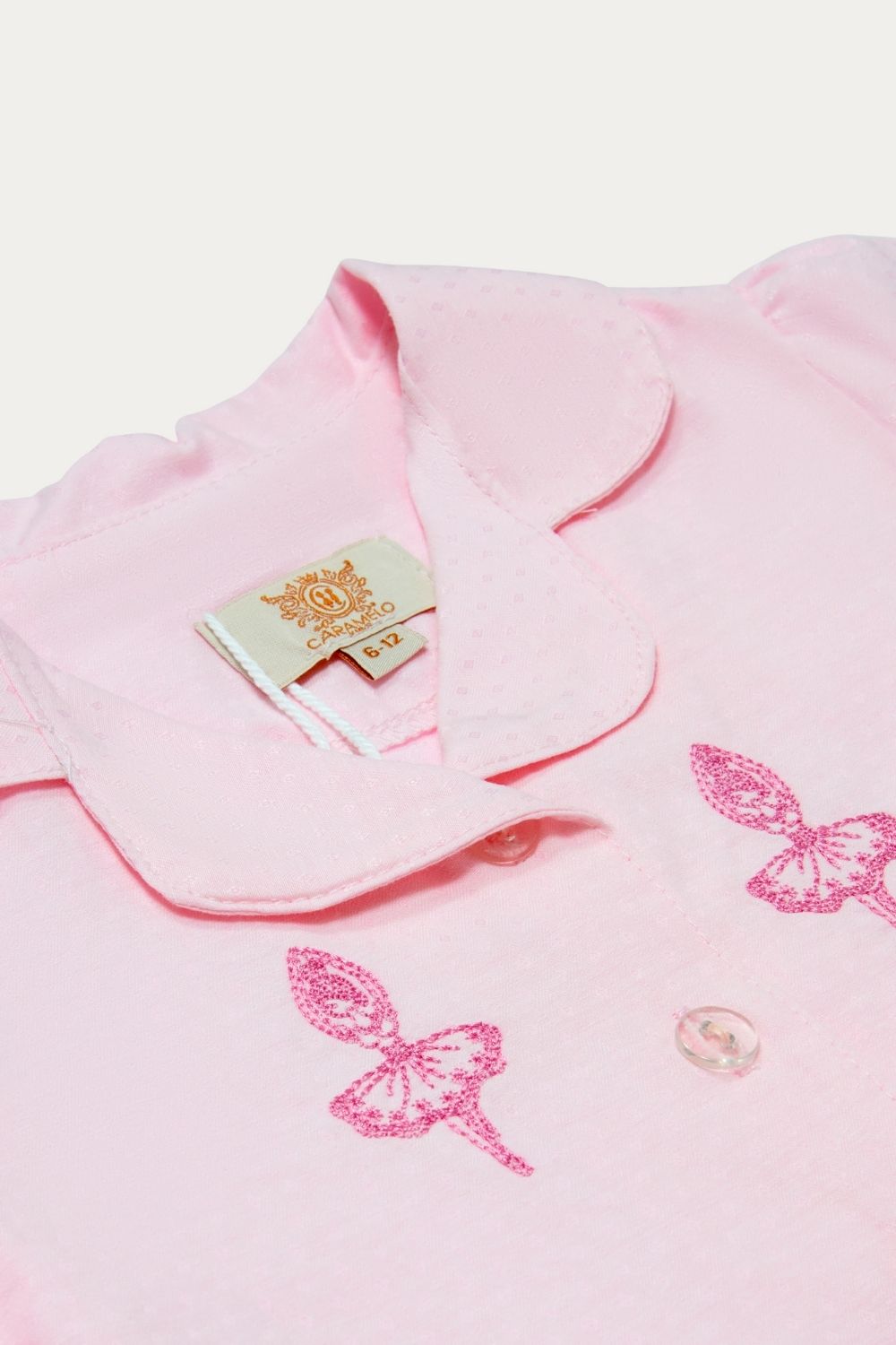 Pink Ballerina Embroidered Short Pyjama Set