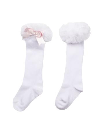 White/Pink Tutu knee length socks