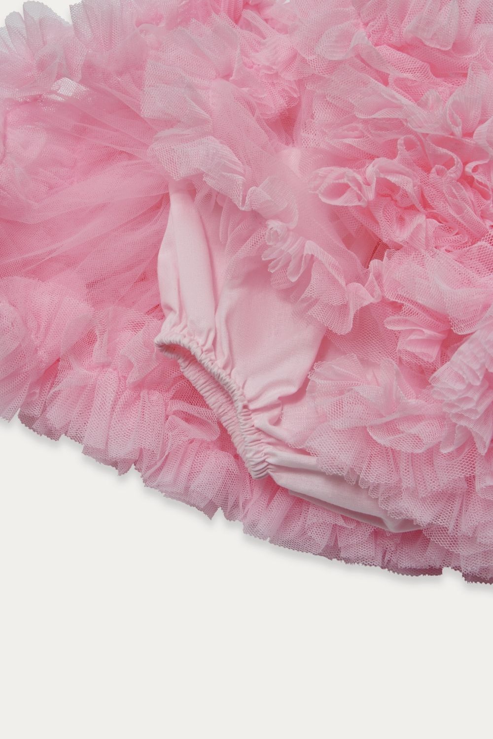 Pink Ruffled Tulle Skirt with Jam Pant