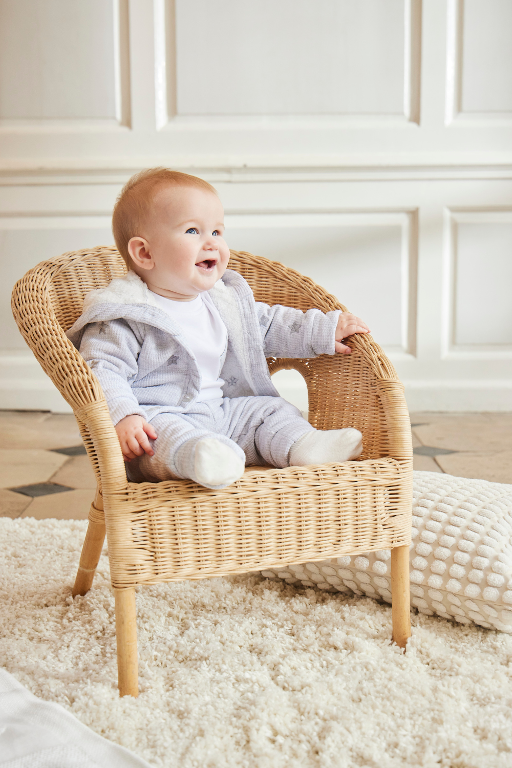 Grey Waffle Tracksuit Set with Fleece Lining
