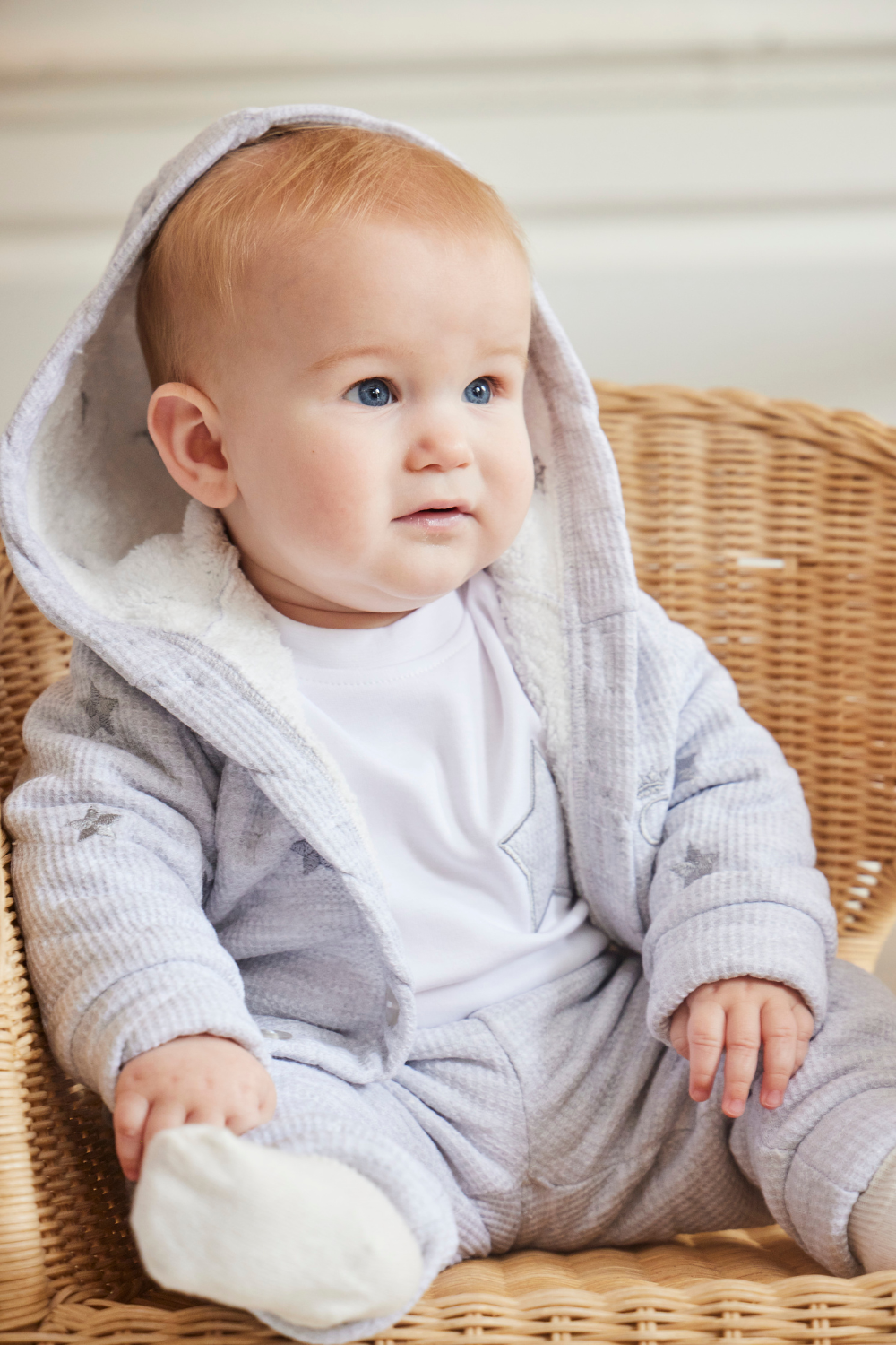 Grey Waffle Tracksuit Set with Fleece Lining