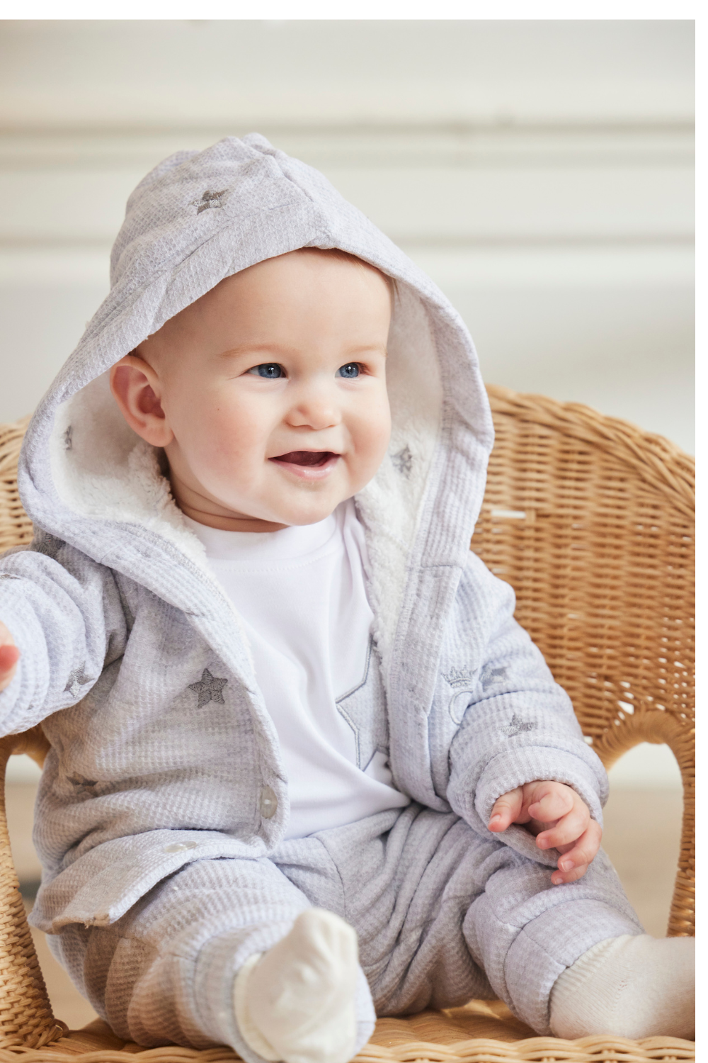 Grey Waffle Tracksuit Set with Fleece Lining