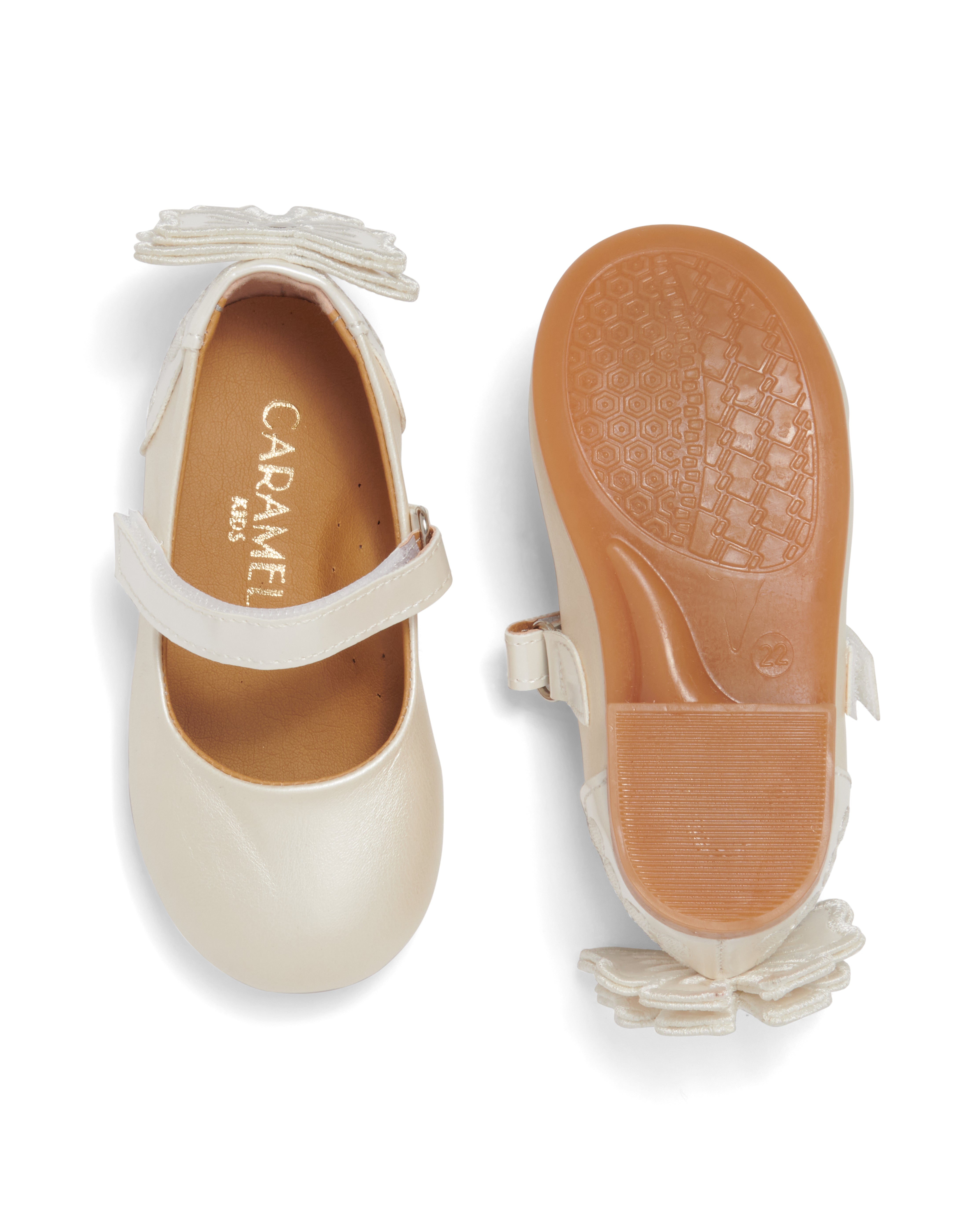 Ivory Ballerina Shoe with Double Bow