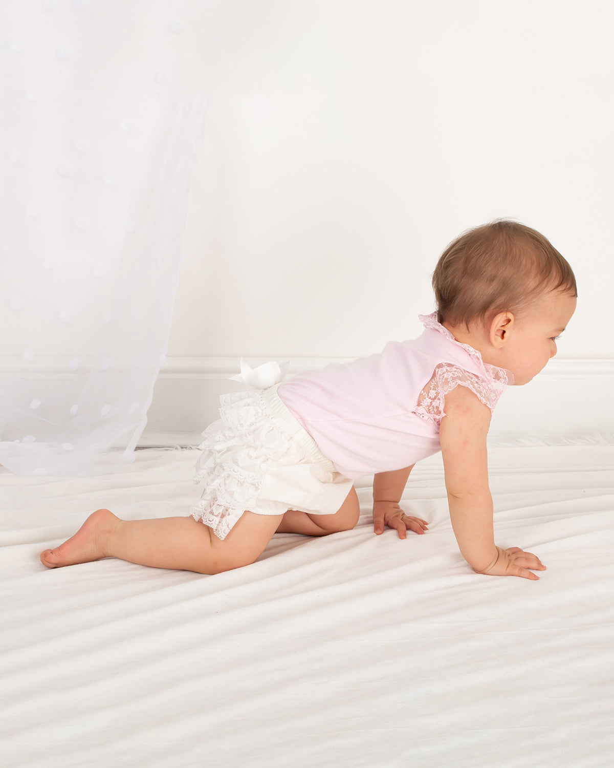 White Frilly lace pant