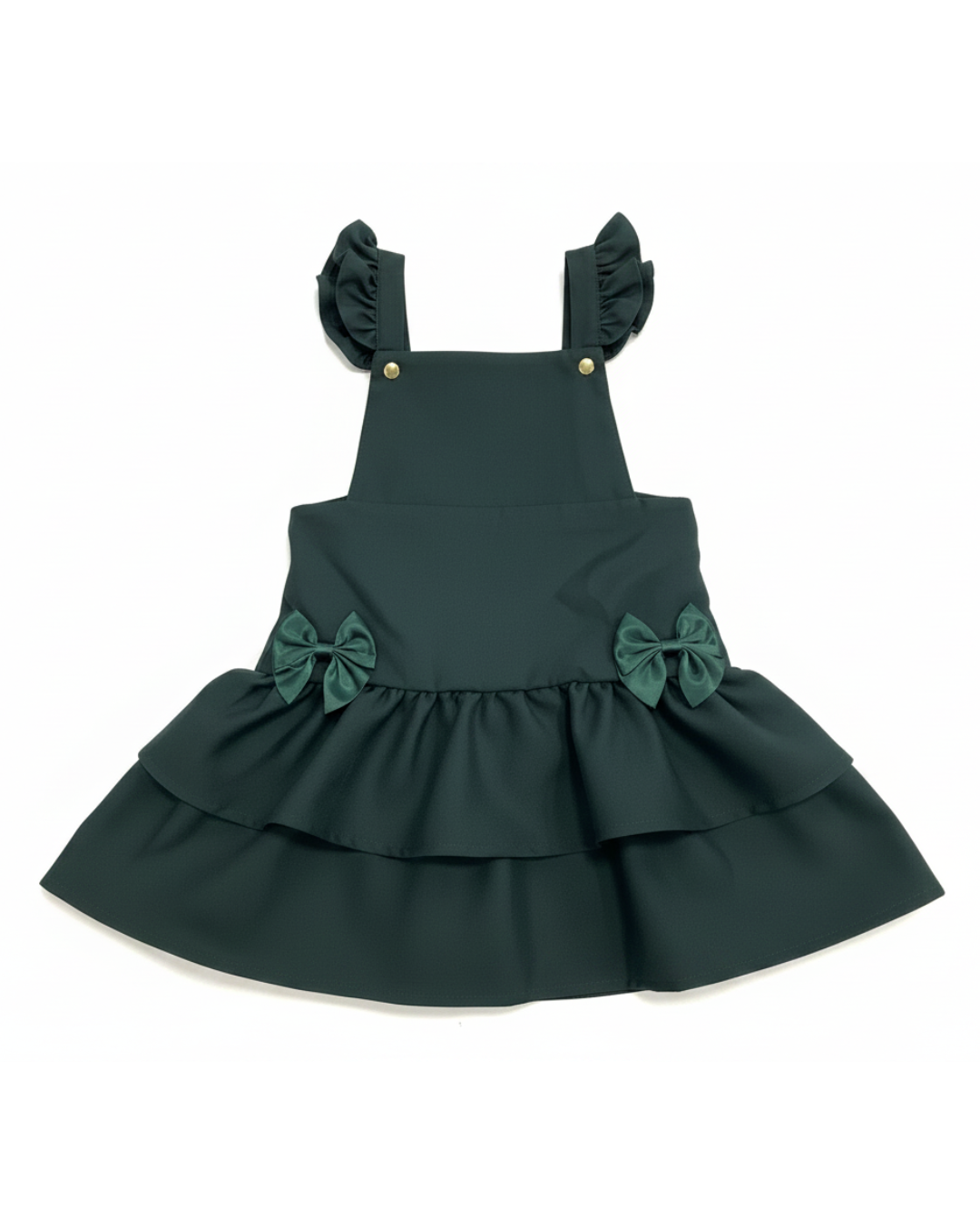 Bottle Green Frill Ra-Ra Pinafore Dress