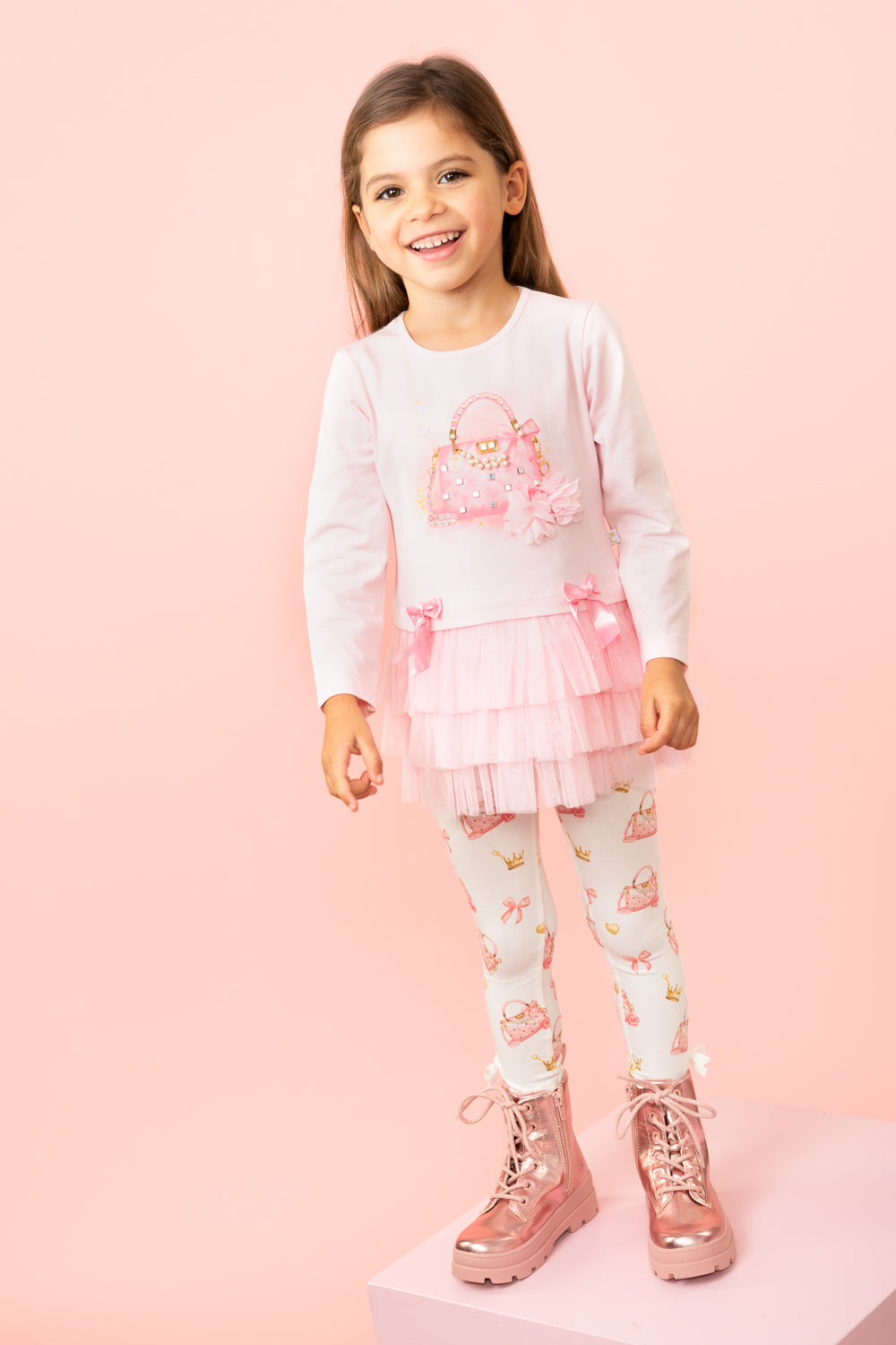 Pink Ruffled Tulle Leggings Set (12 months-3 years)