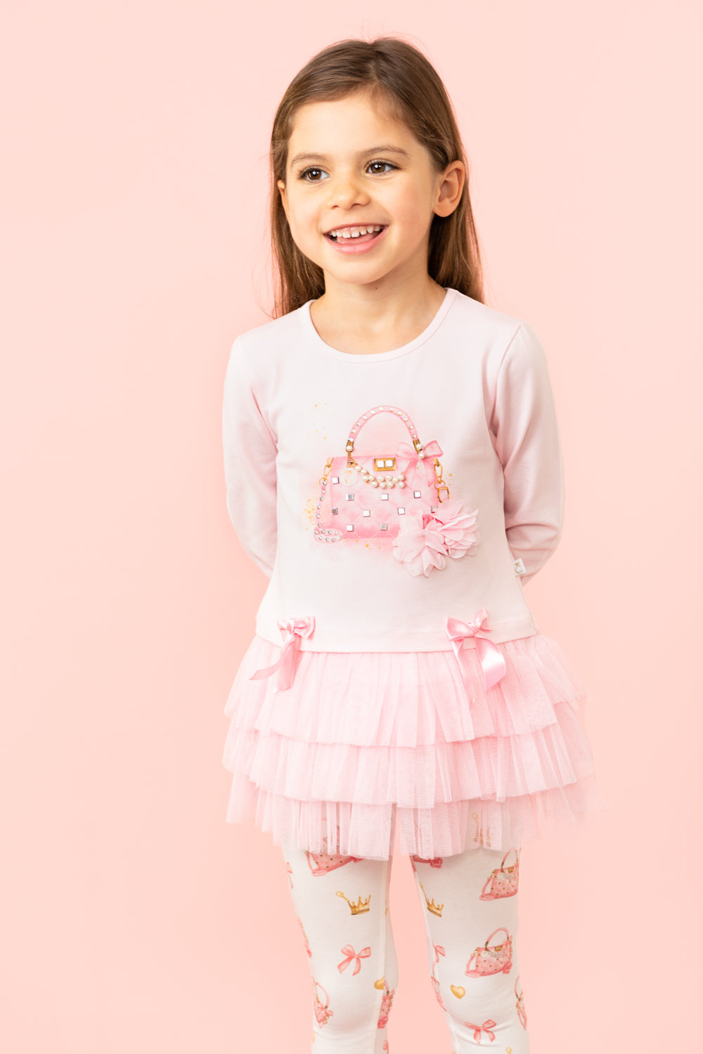 Pink Ruffled Tulle Leggings Set (4-8 years)