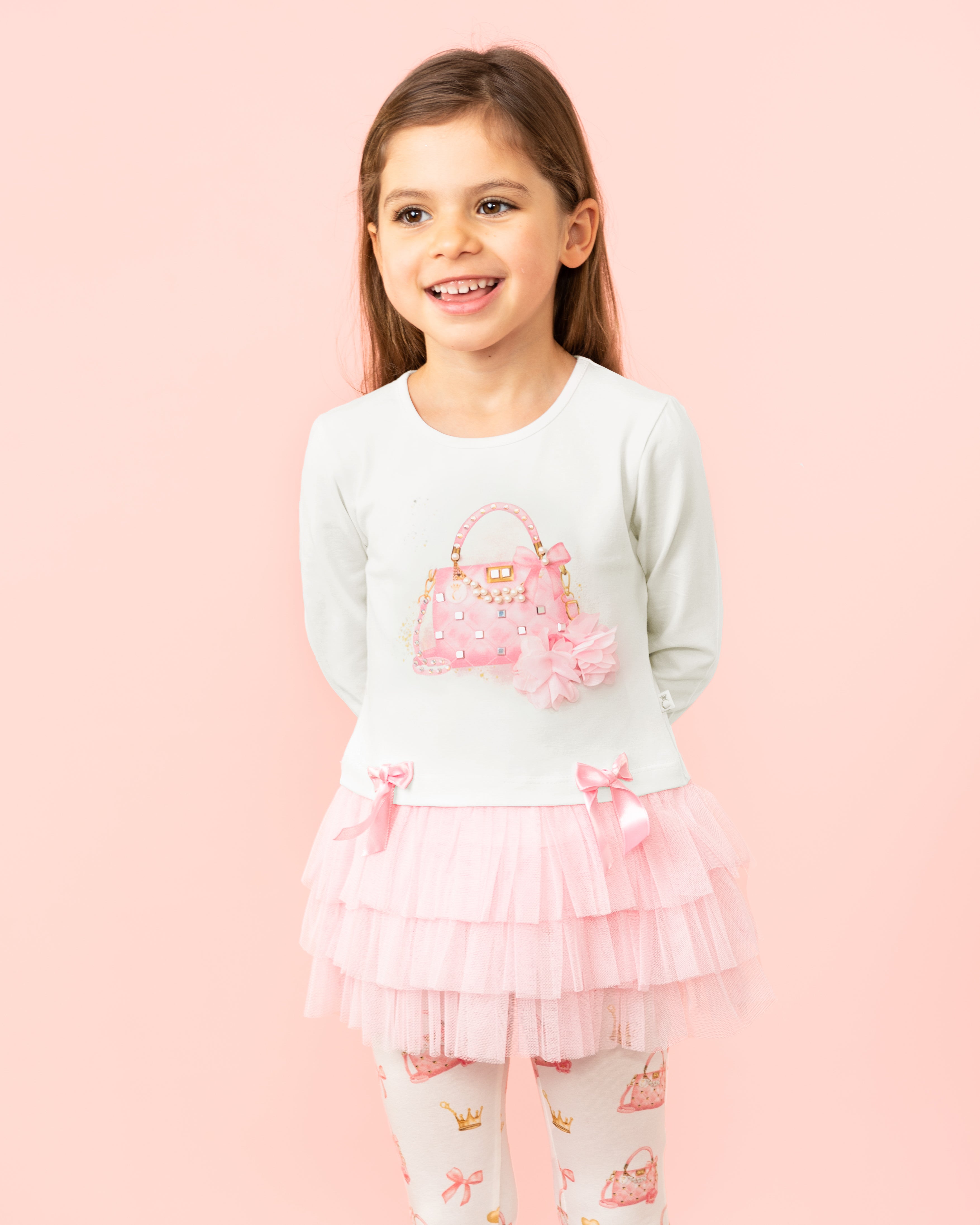 Pink Ruffled Tulle Leggings Set (12 months-3 years)