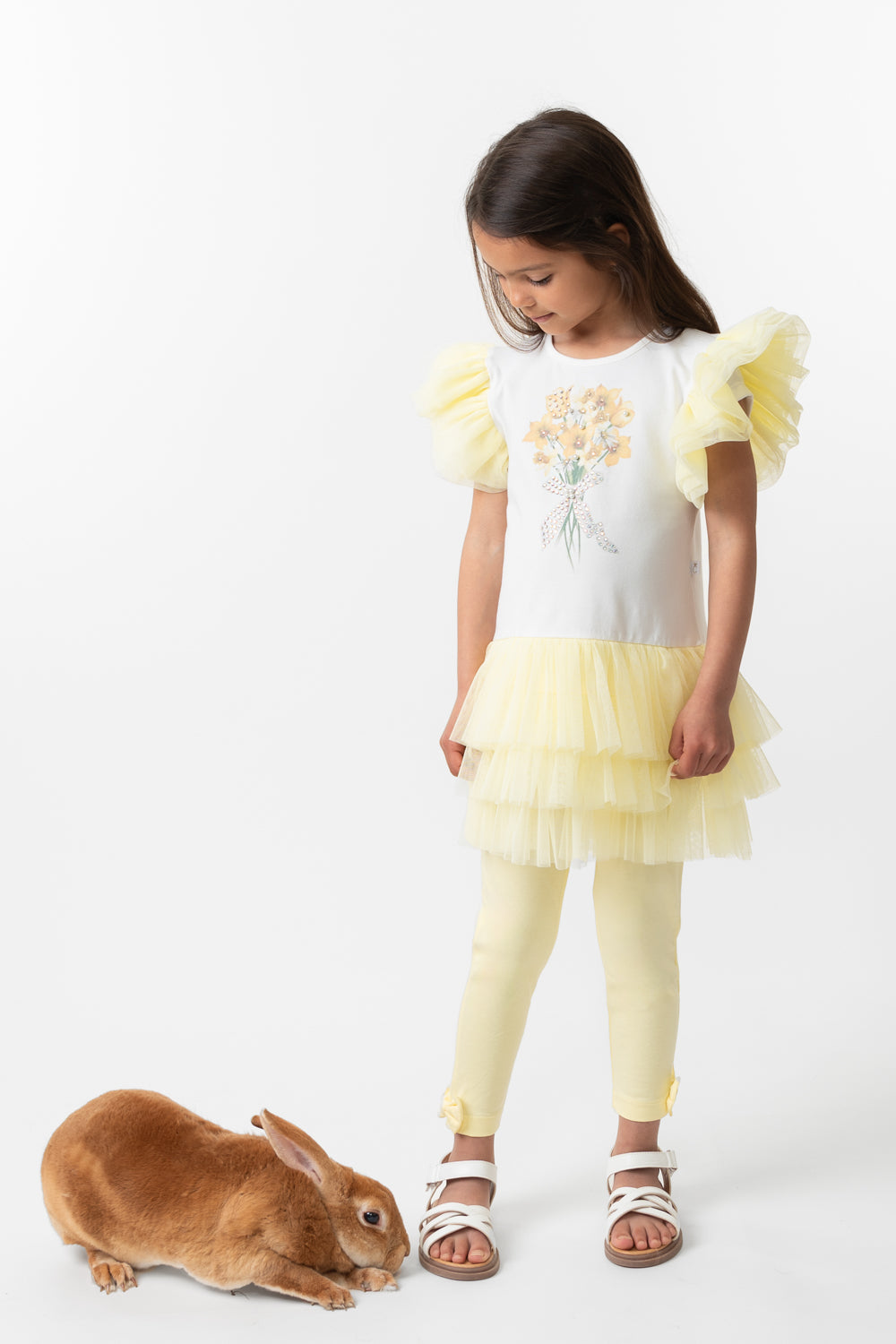 Lemon Tulle Layered Leggings Set (4-8yrs)