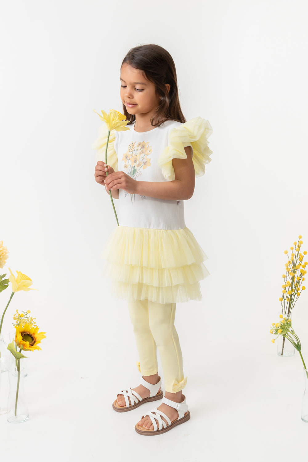 Lemon Tulle Layered Leggings Set (4-8yrs)