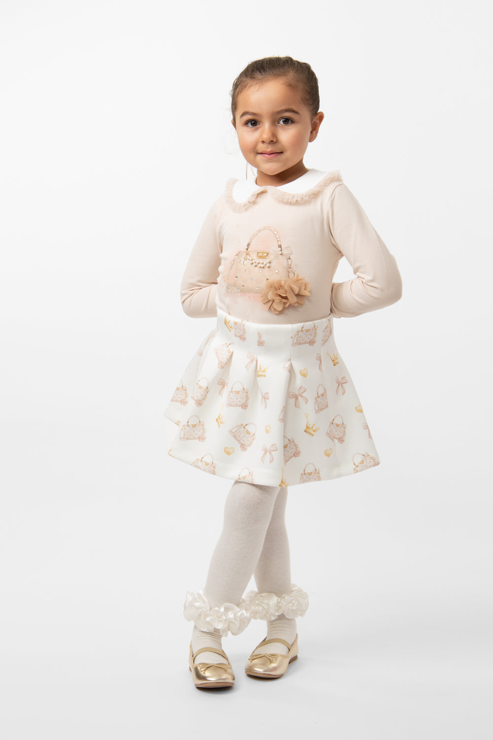 Mink Peter Pan Collar Skirt Set (5-9 years)